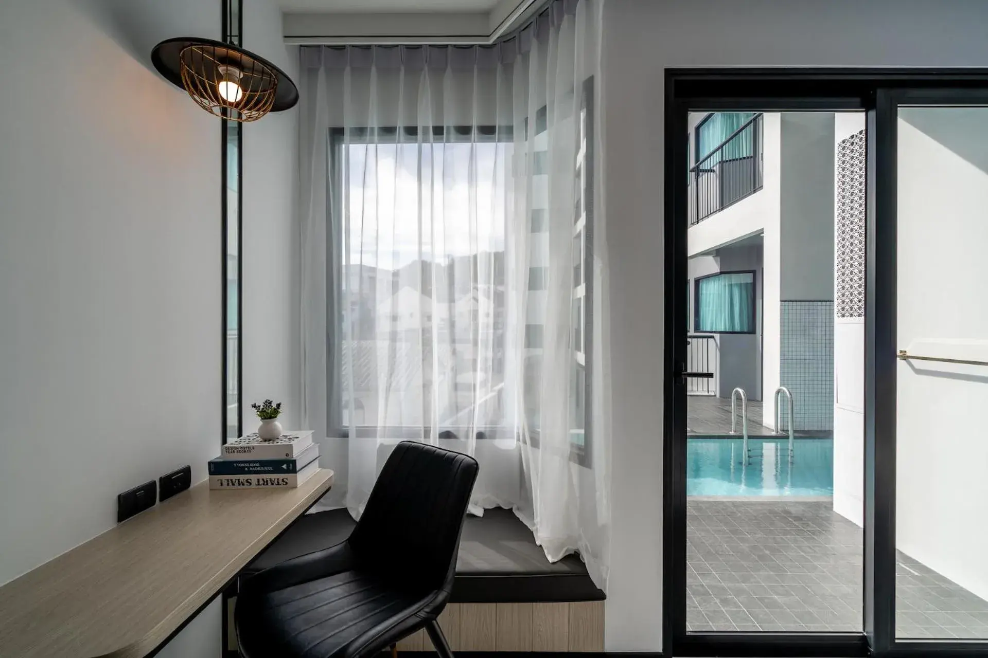 Pool view in Ratri Hotel Phuket Old Town Pool view in Ratri Hotel Phuket Old Town