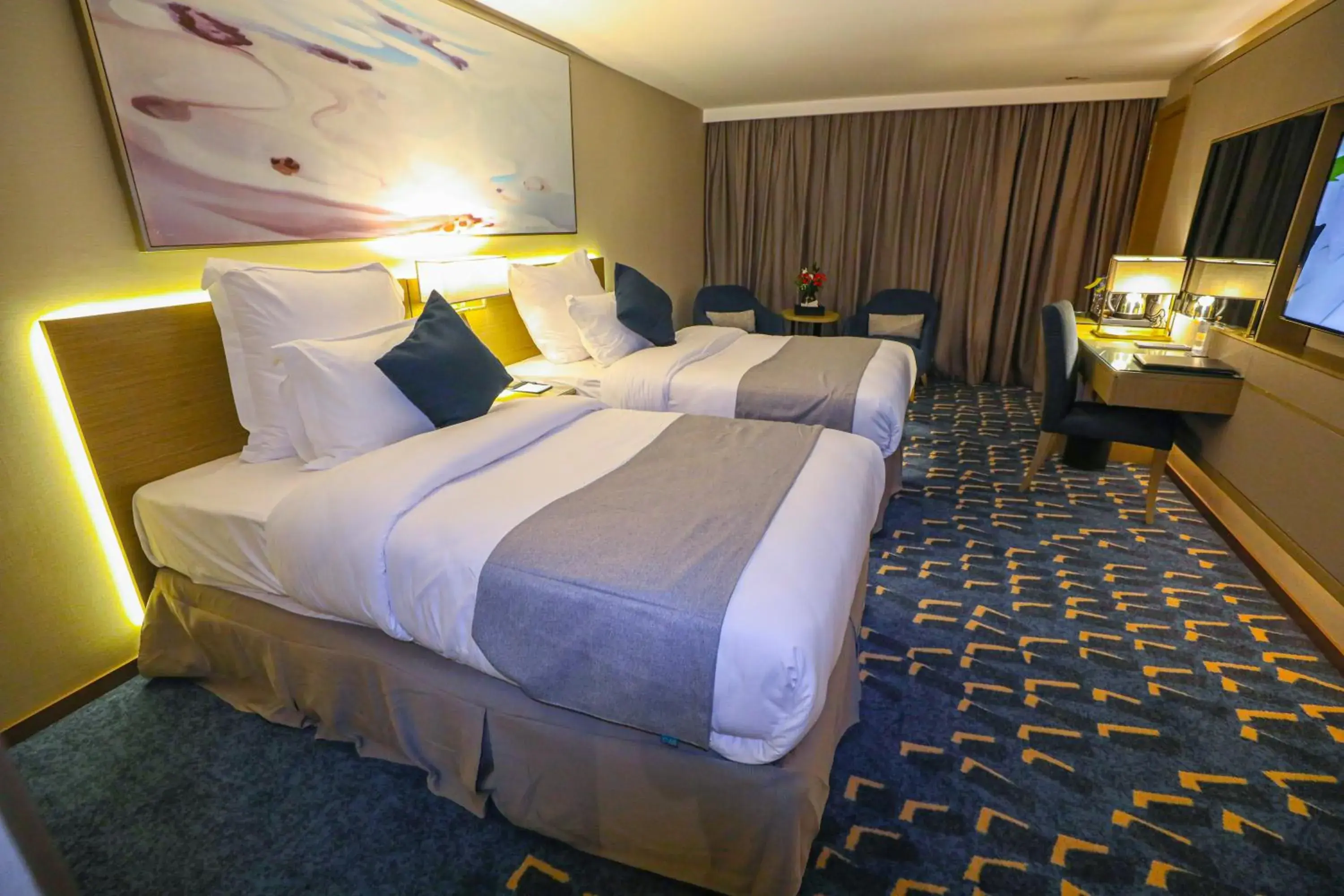 Bed in Cheerful Al Waha Unayzah Hotel Bed in Cheerful Al Waha Unayzah Hotel