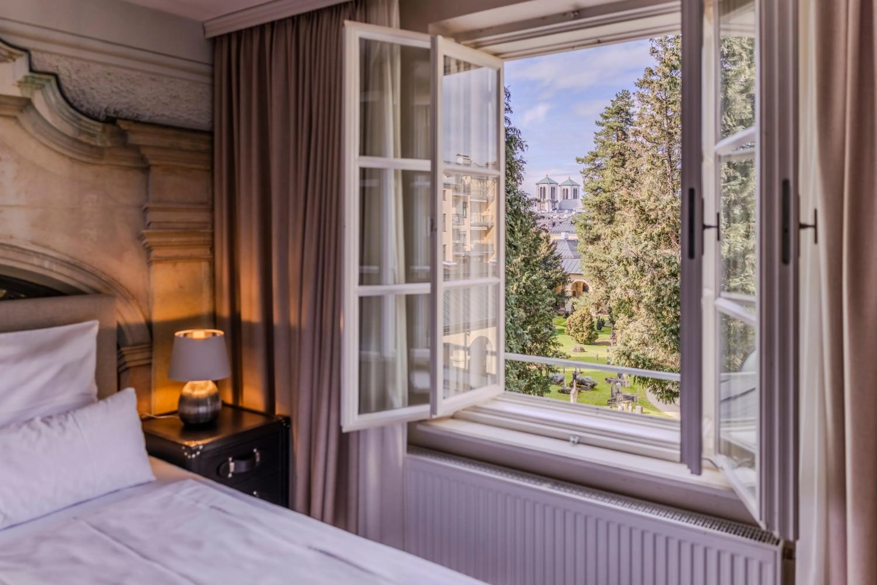 Spring, Bed in Boutiquehotel Amadeus