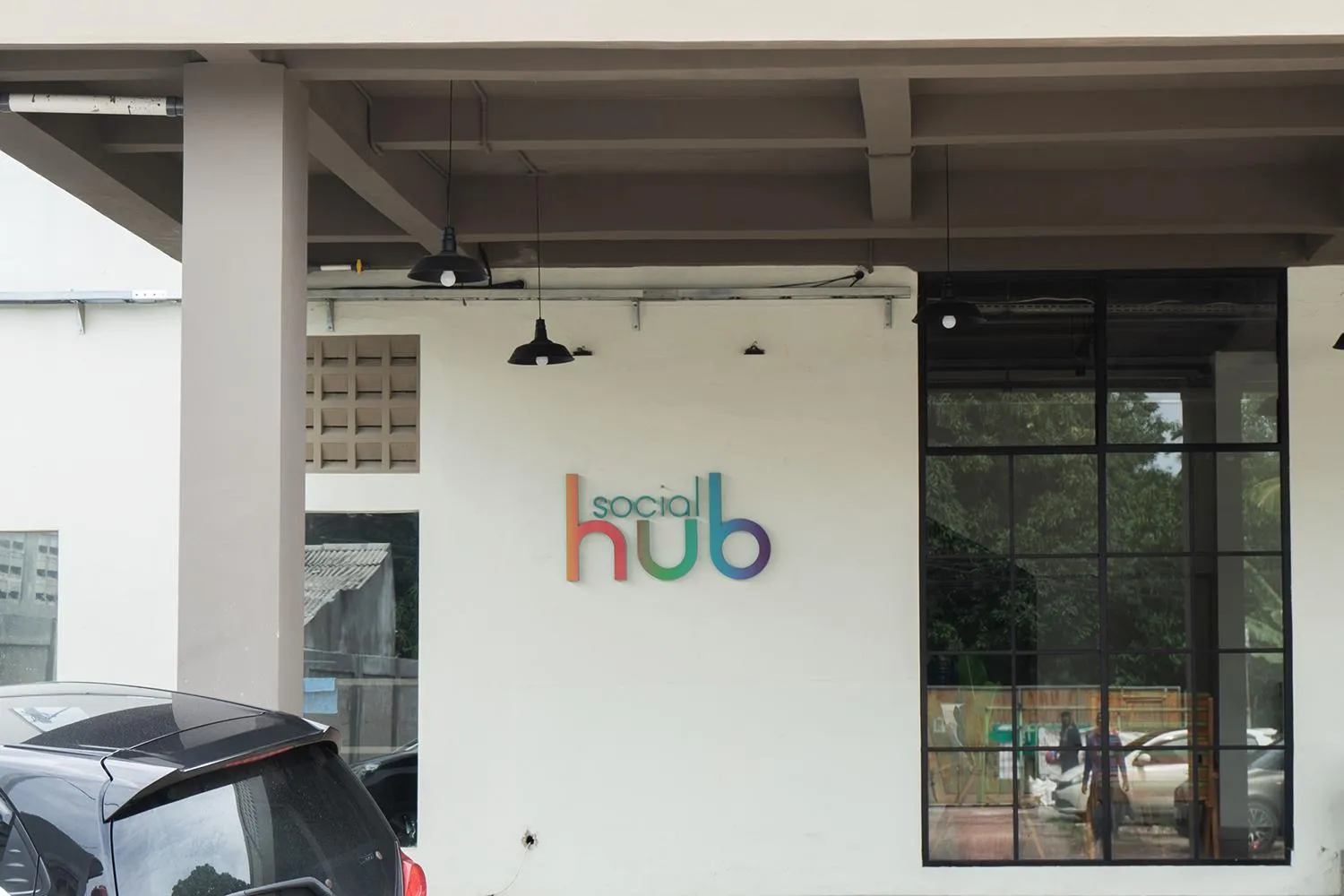 Facade/entrance in Social Hub by TwoSpaces