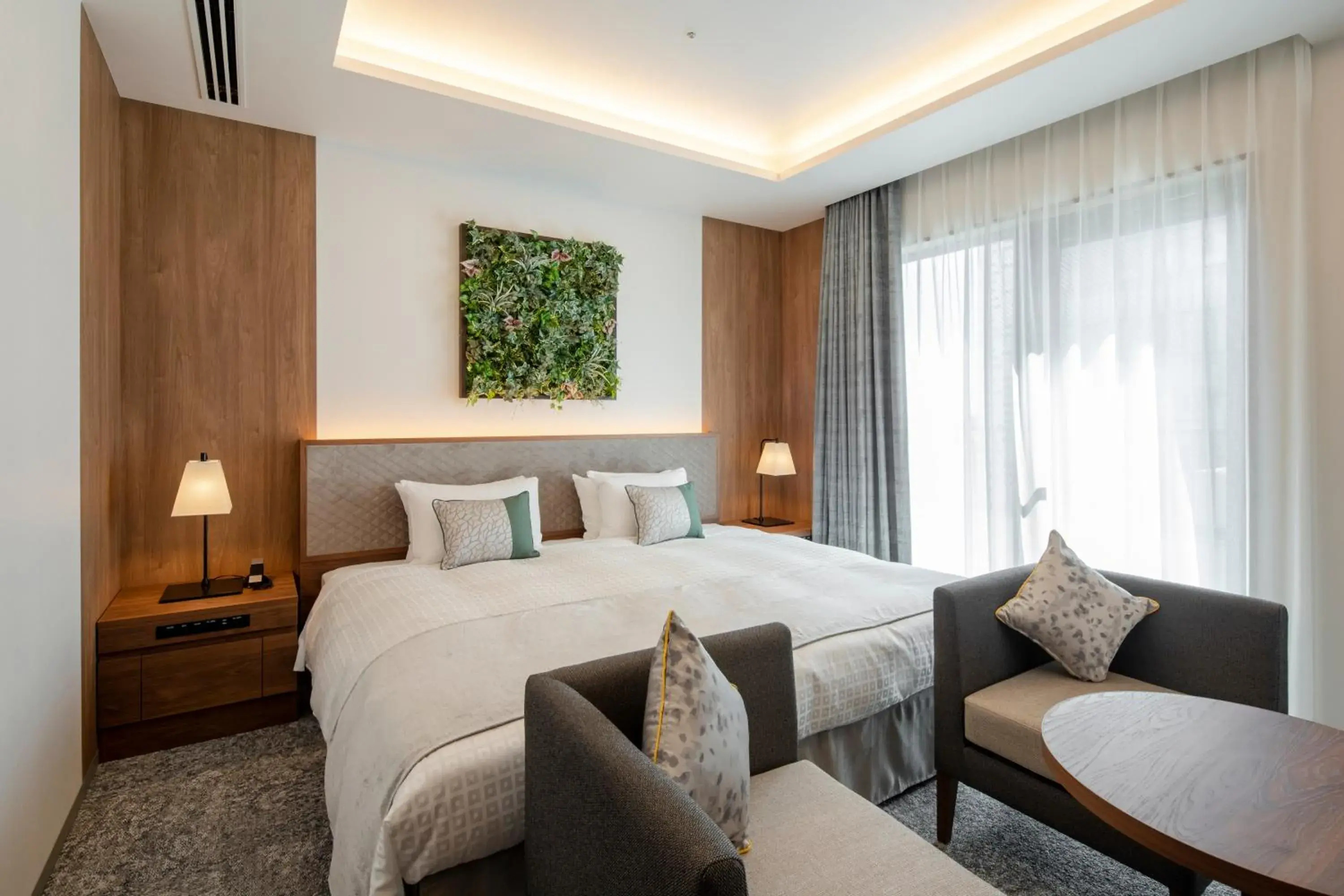 Garden view, Bed in Tokyu Stay Shinjuku Eastside Garden view, Bed in Tokyu Stay Shinjuku Eastside