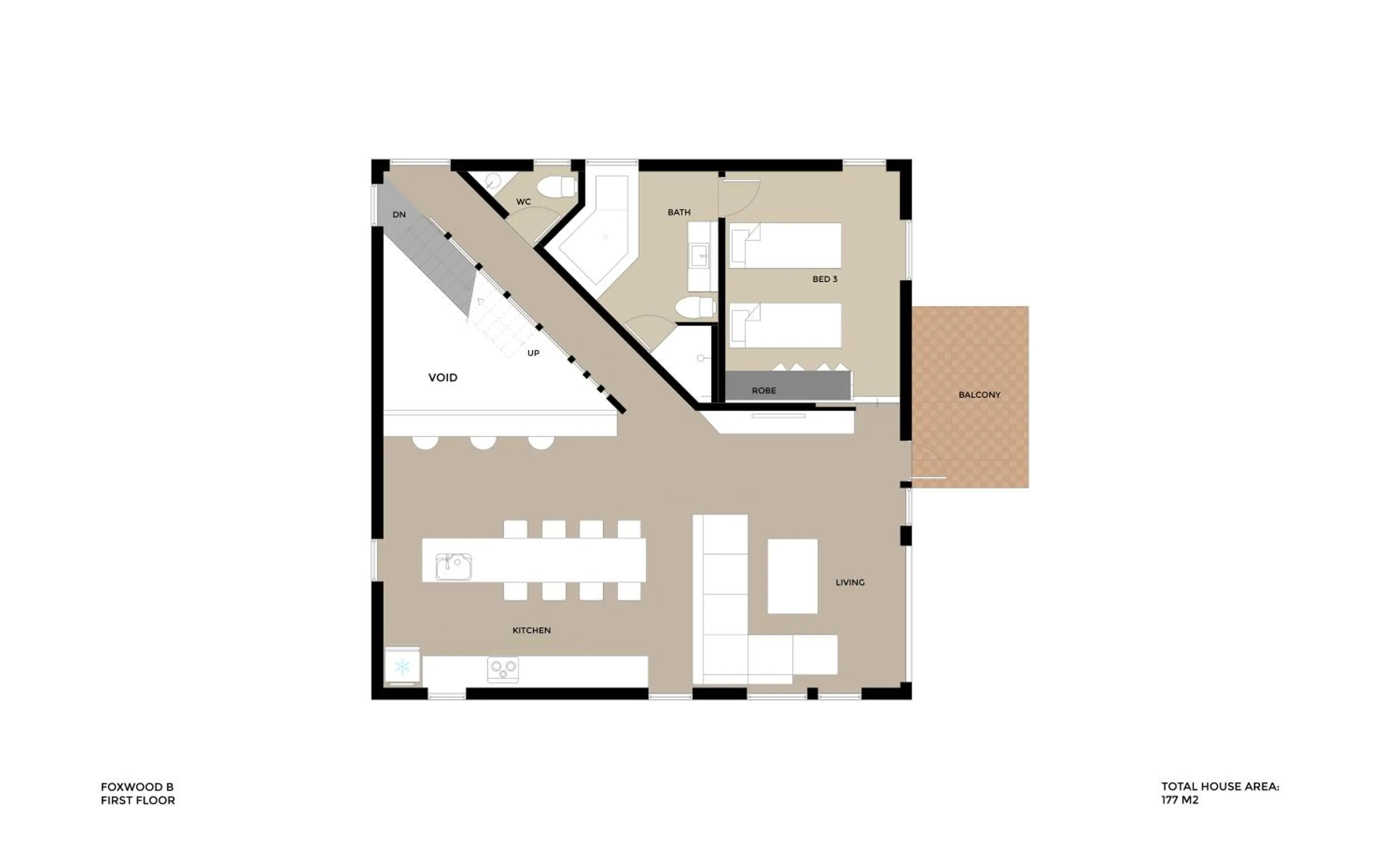 Floor plan in Foxwood B by H2 Life