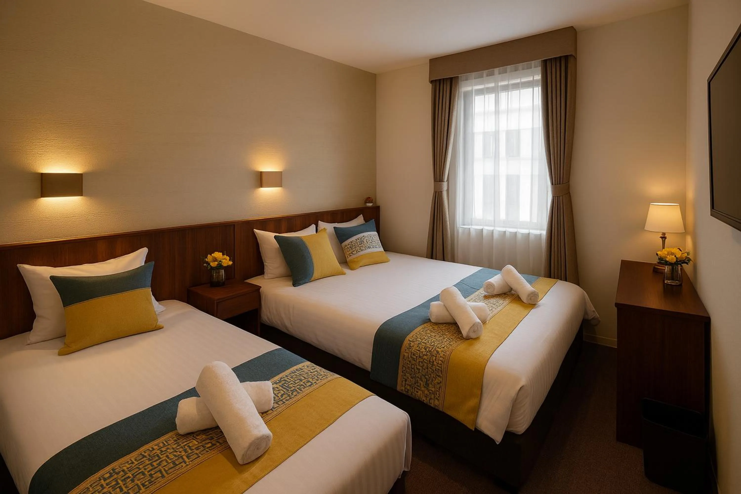 Photo of the whole room, Bed in Plaza In Kanku Hotel