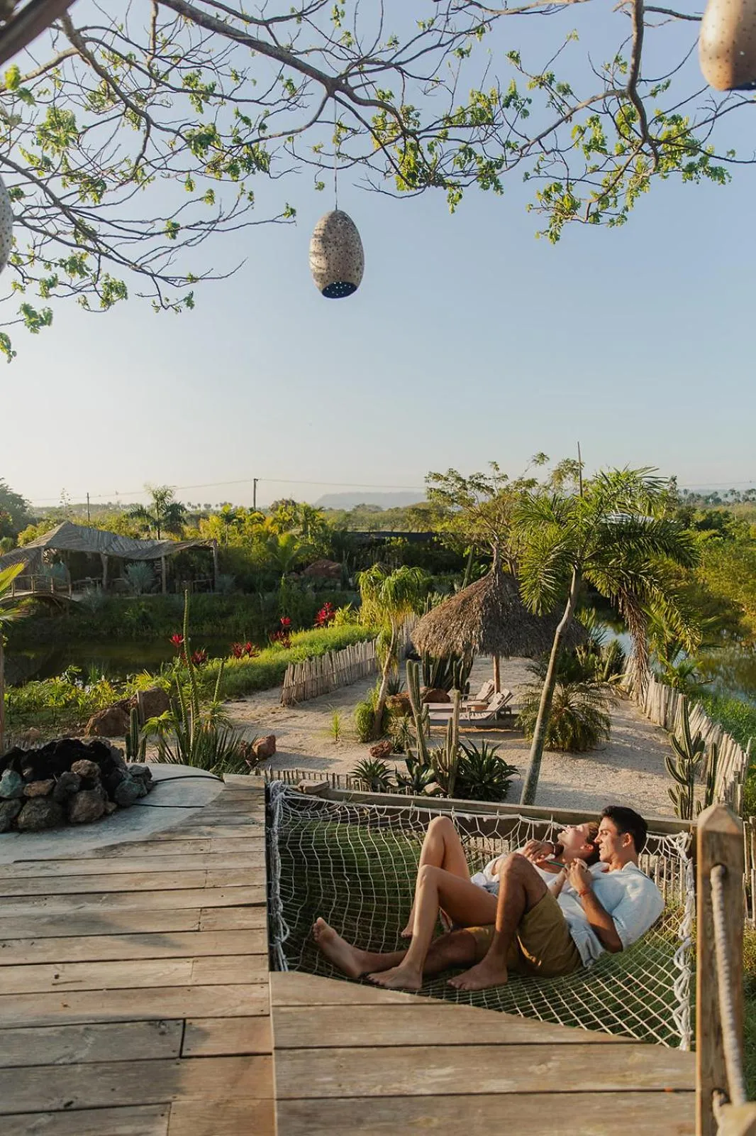Guests in Green Land Bubble Glamping