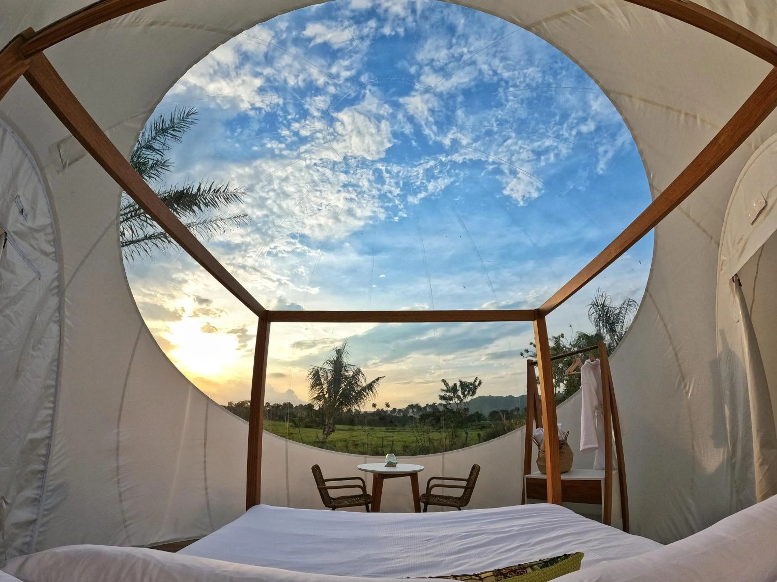 View (from property/room), Bed in Green Land Bubble Glamping