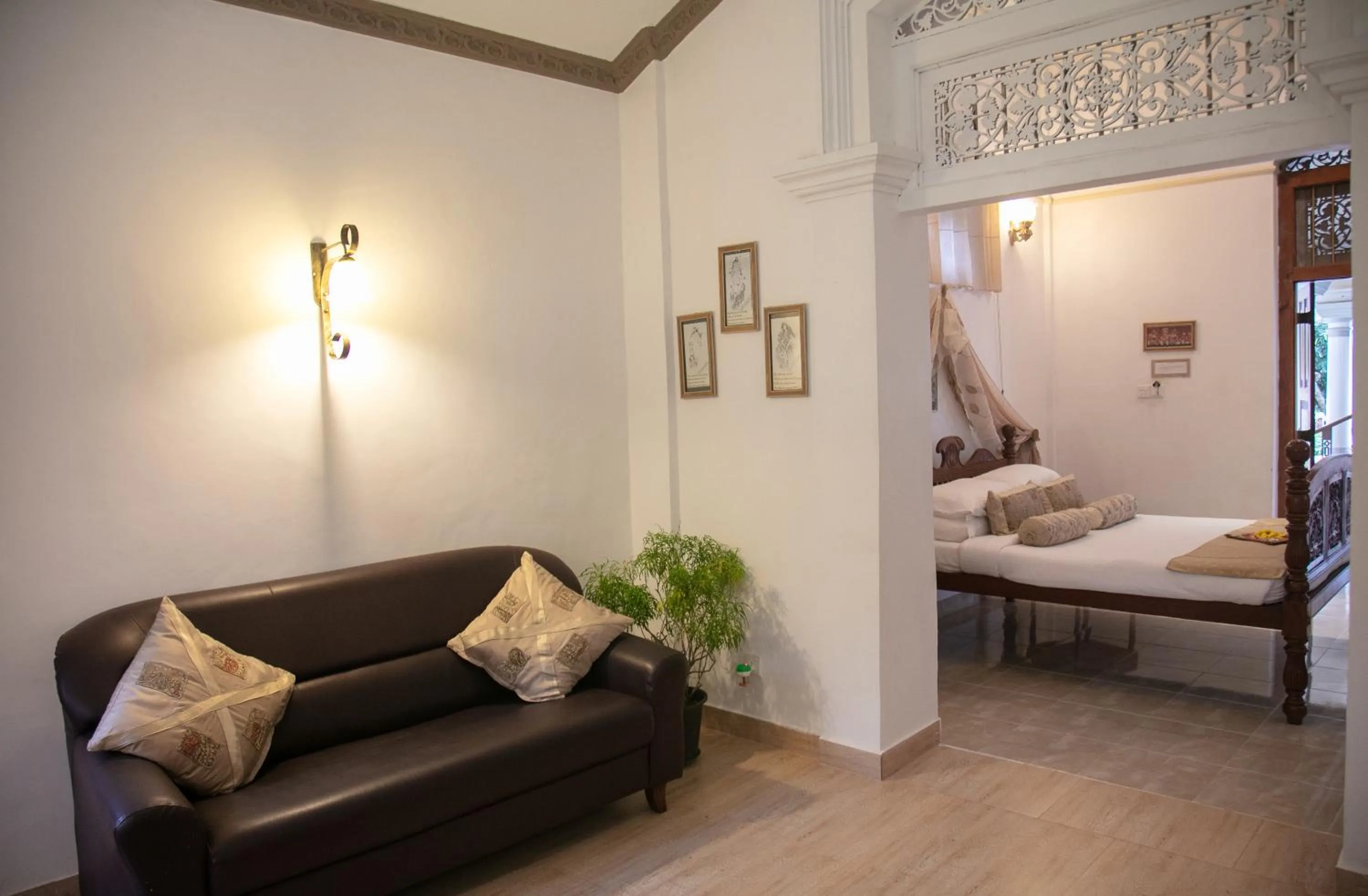 Seating area, Bed in Manor House-Kandy