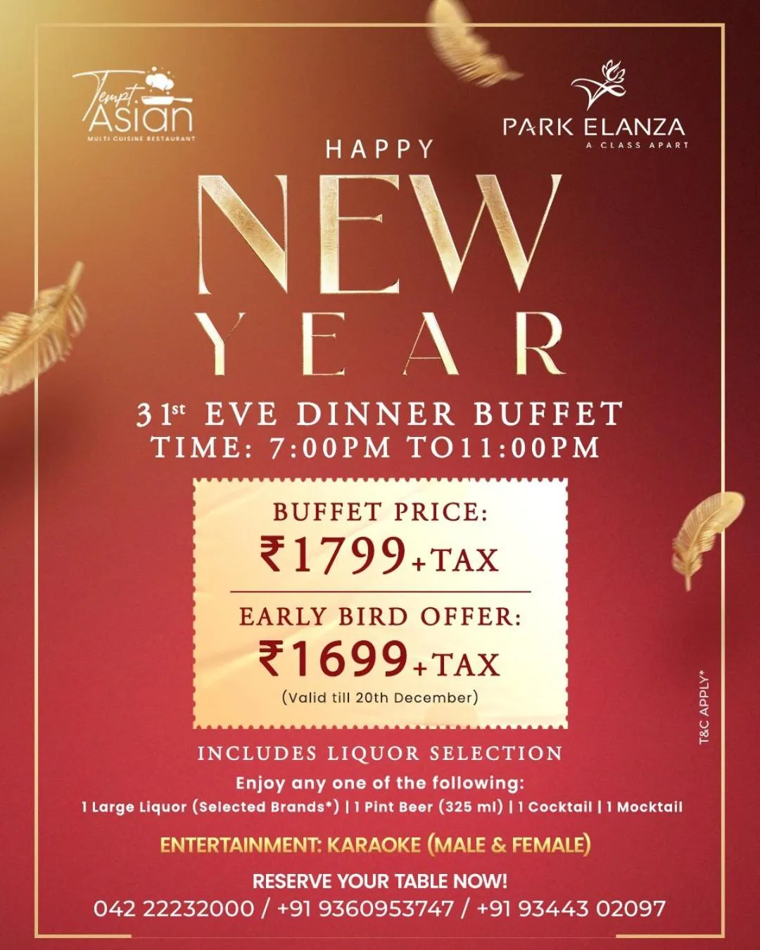 Restaurant/places to eat in Hotel Park Elanza Coimbatore