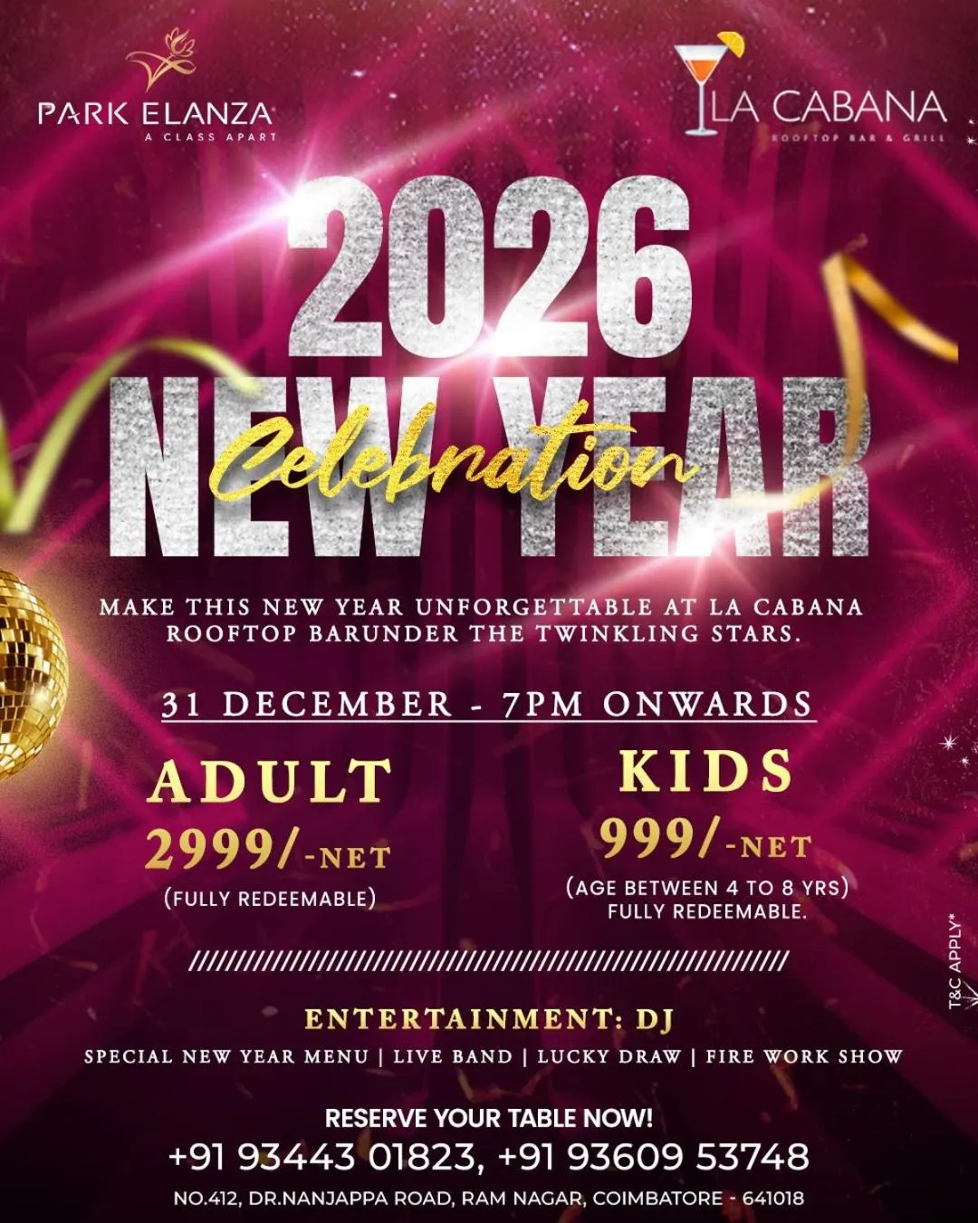 Restaurant/places to eat in Hotel Park Elanza Coimbatore