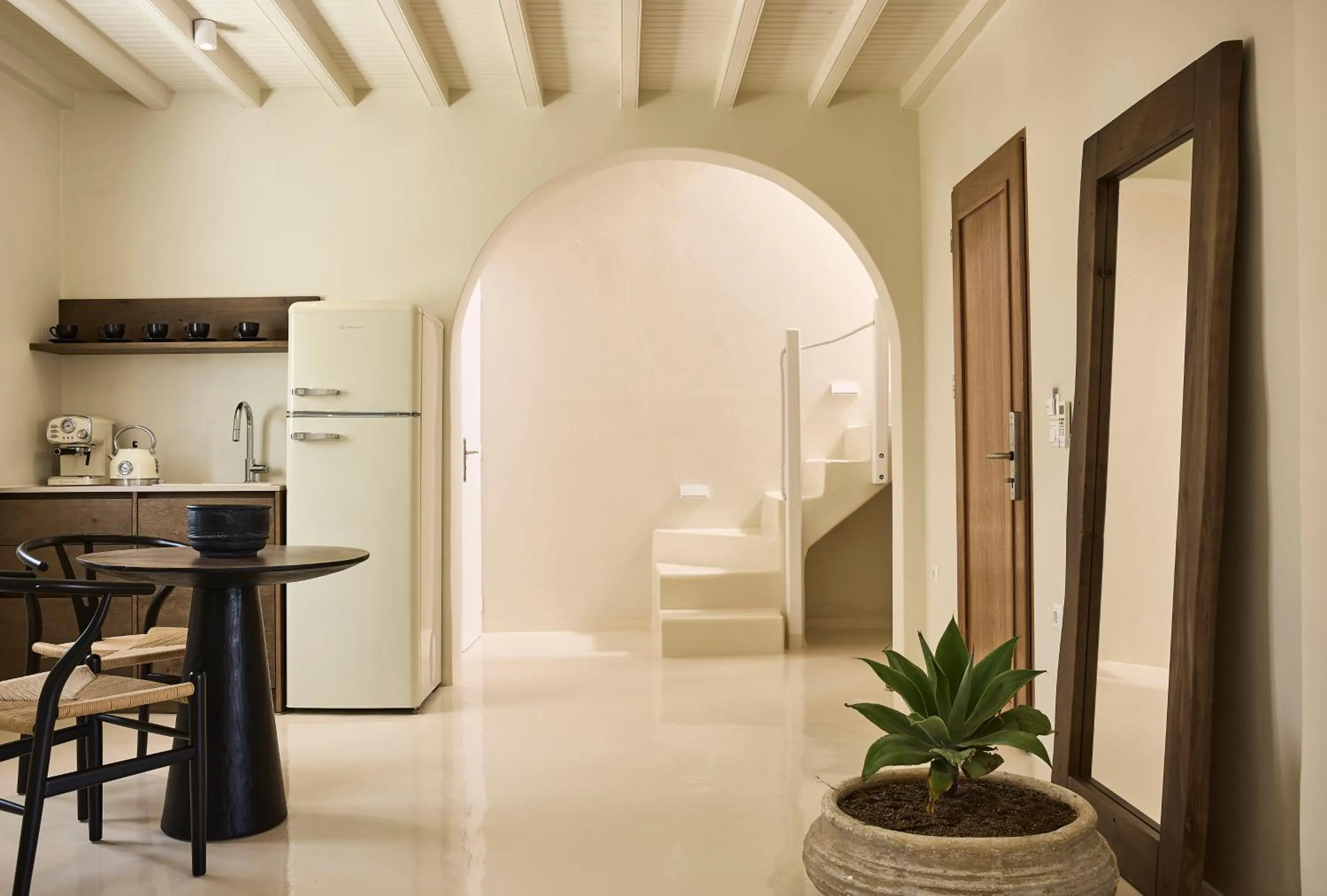 Kitchen or kitchenette in Sharm Hotel Mykonos