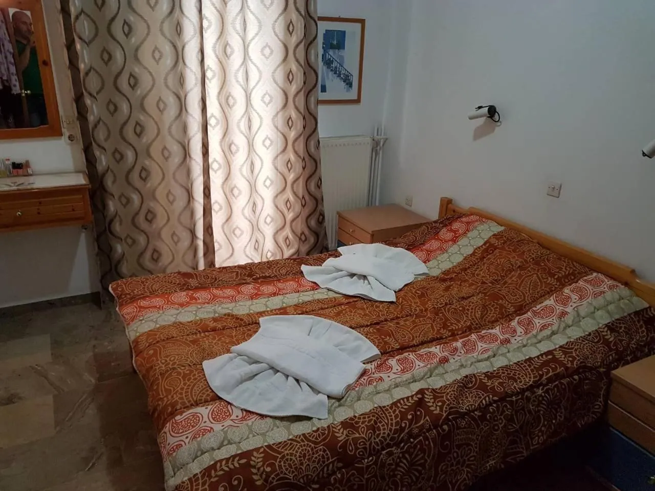 Bed in Drosia Hotel