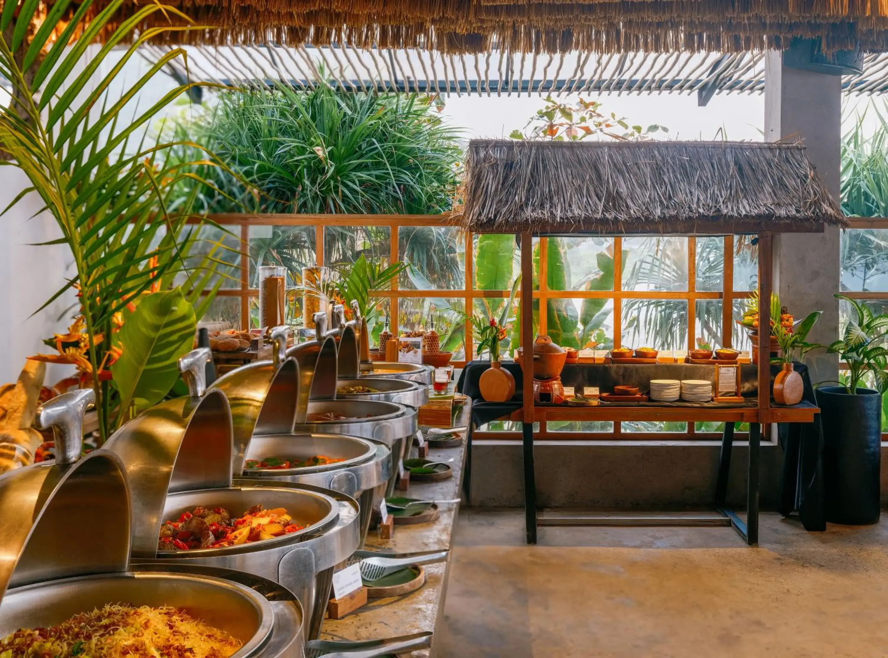 Buffet breakfast in Amber Lombok Beach Resort Buffet breakfast in Amber Lombok Beach Resort