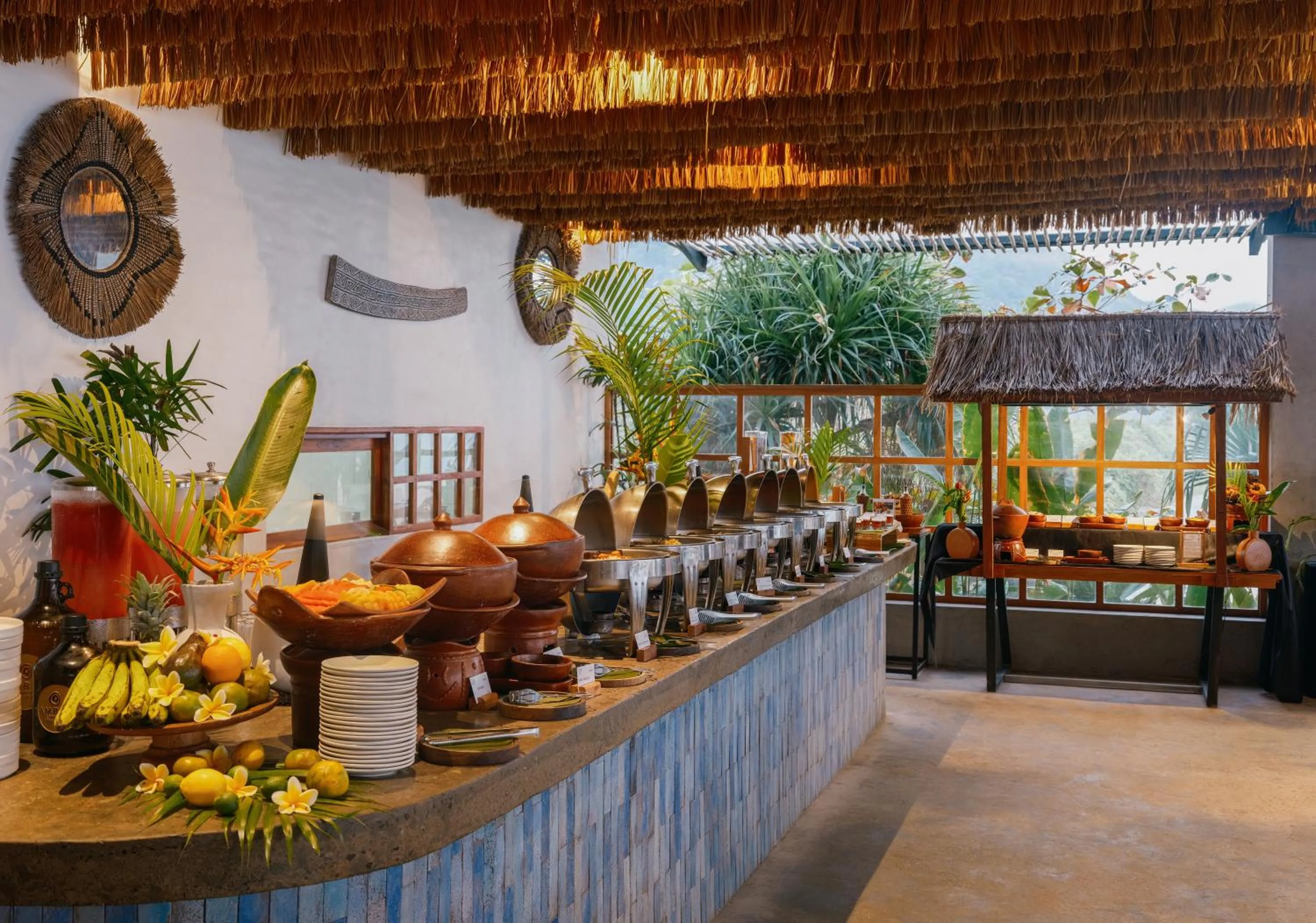 Buffet breakfast in Amber Lombok Beach Resort