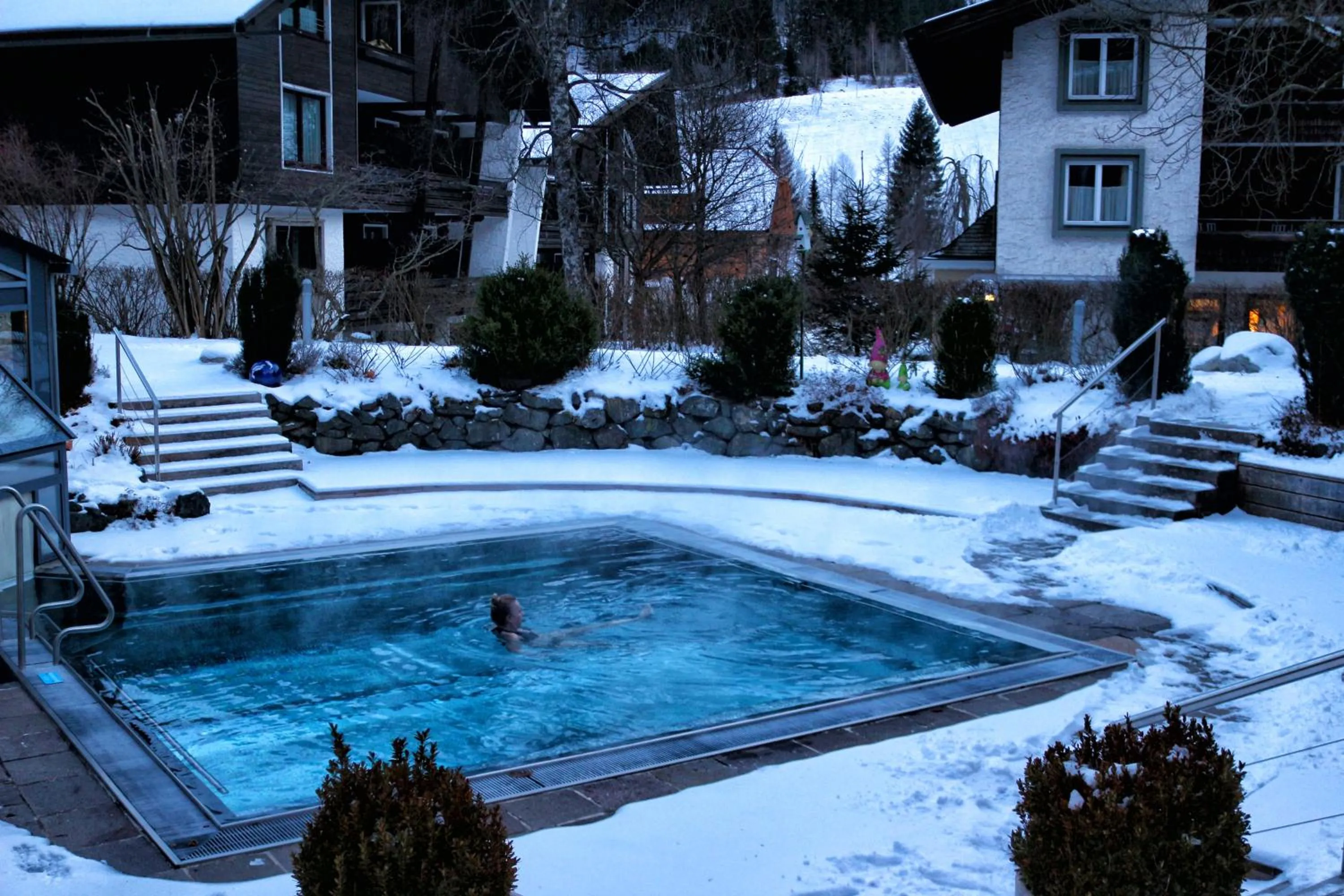 Pool view in Naturhotel Ortners Eschenhof