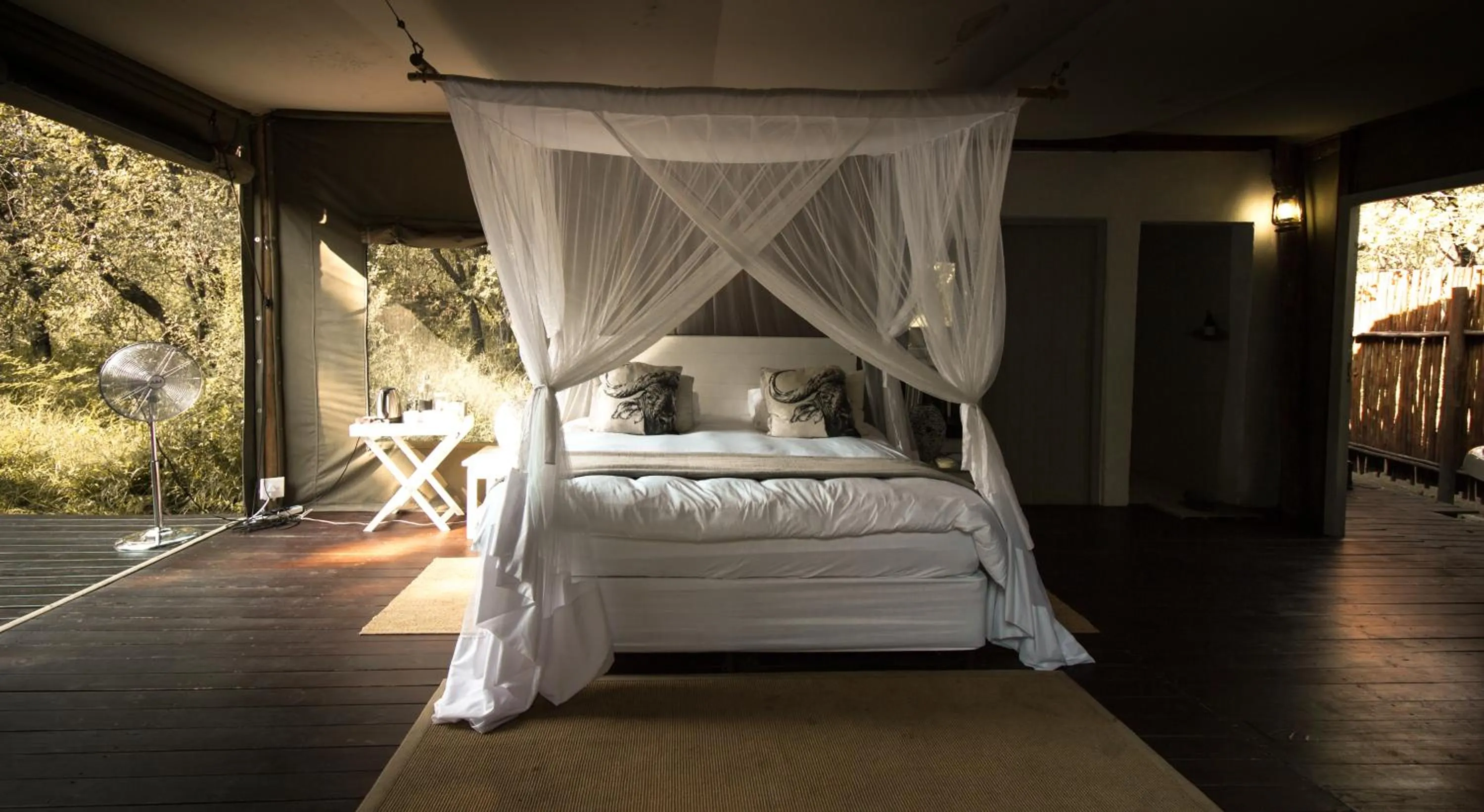 Bed in Ngama Tented Safari Lodge