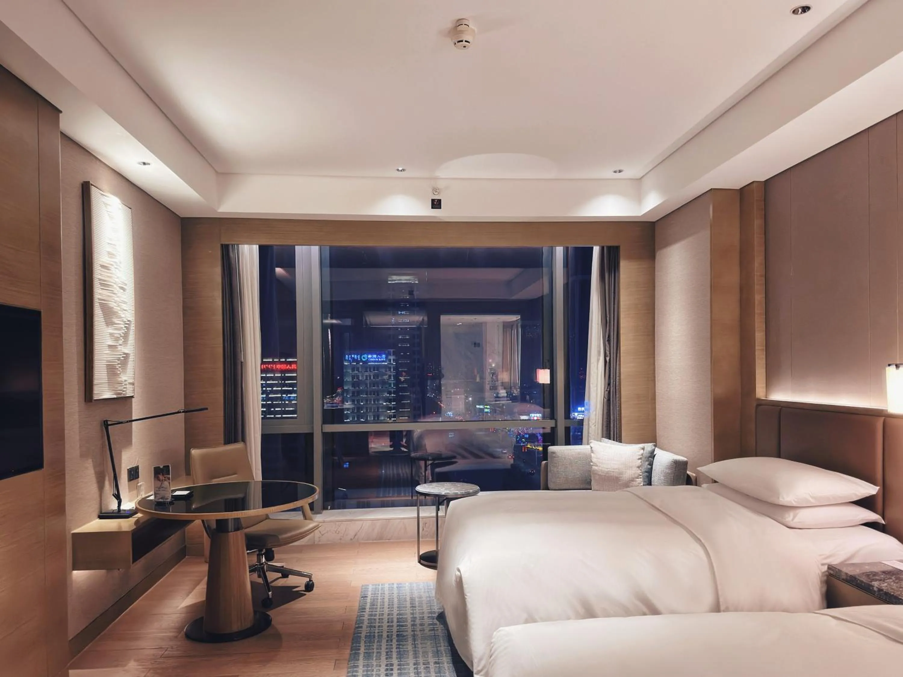 Bed in Baotou Marriott Hotel
