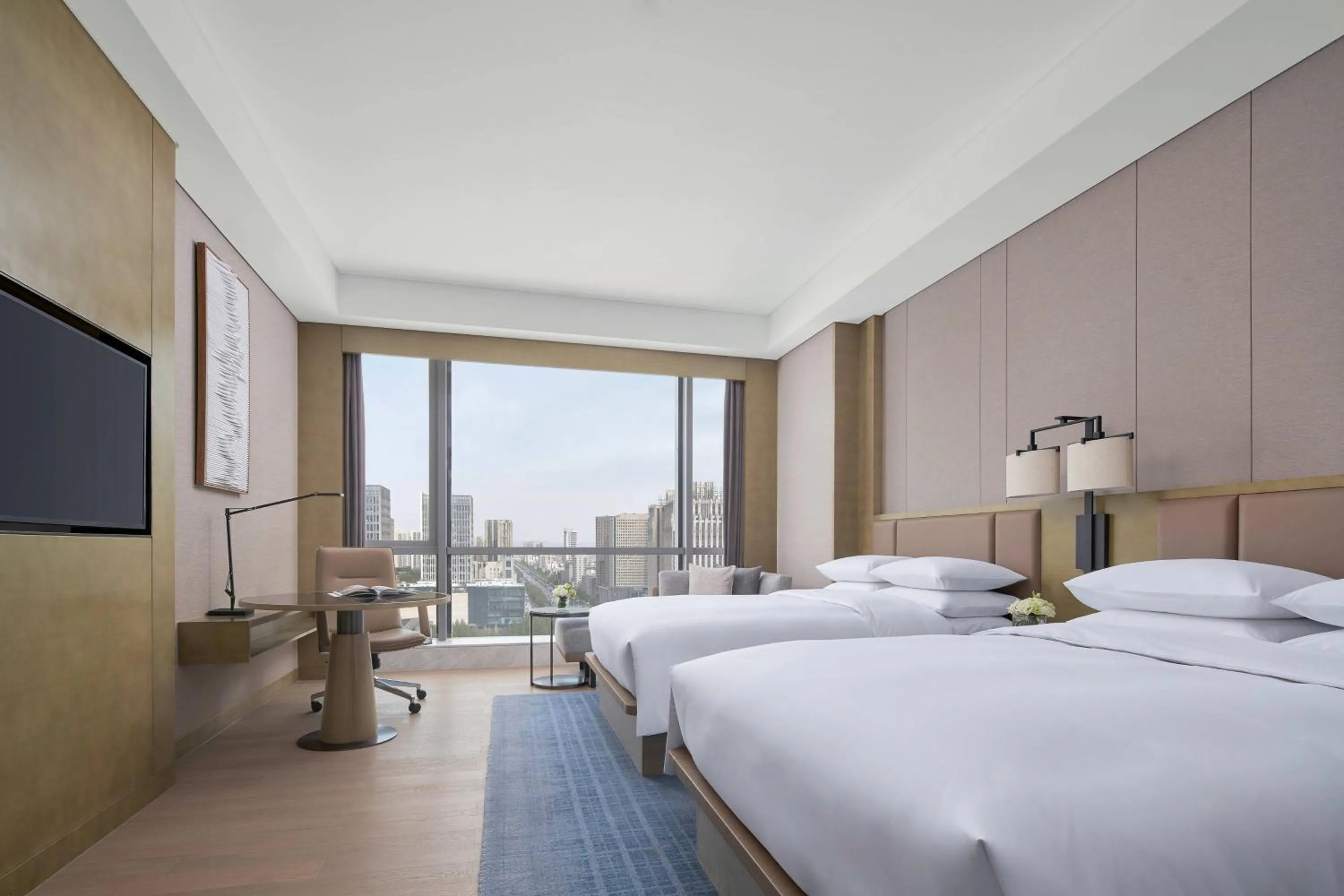 Photo of the whole room, Bed in Baotou Marriott Hotel