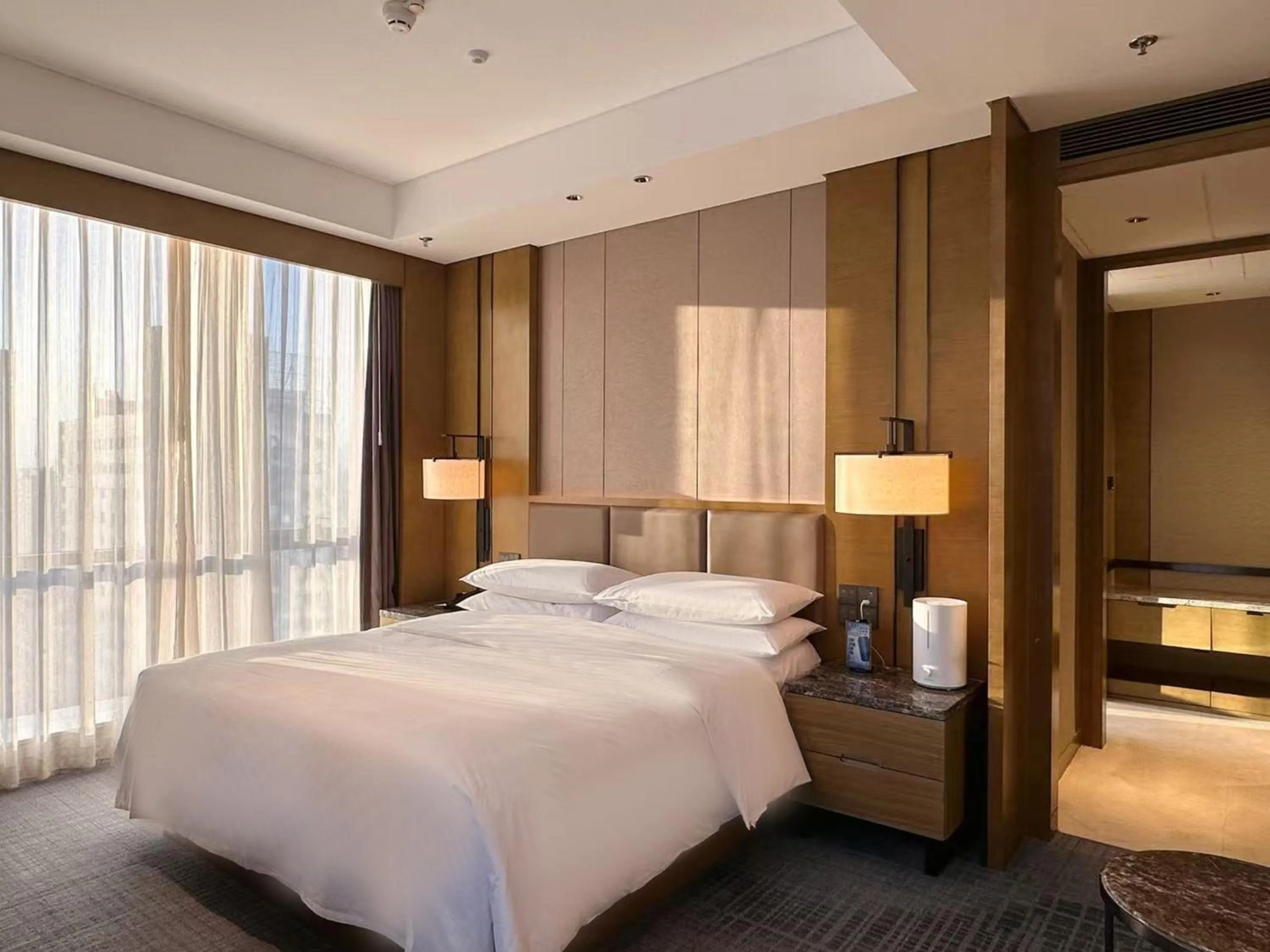 Bed in Baotou Marriott Hotel