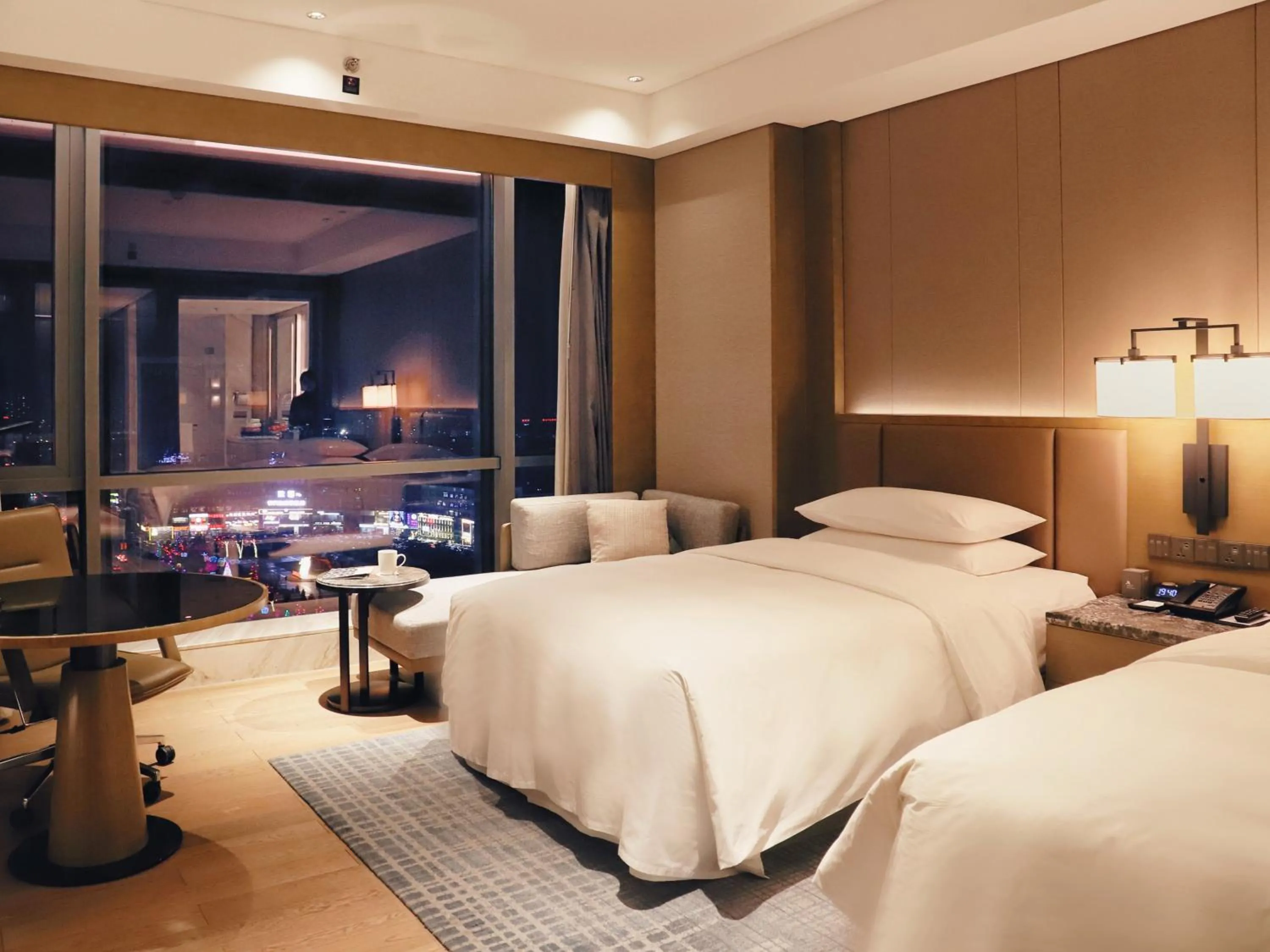Bed in Baotou Marriott Hotel