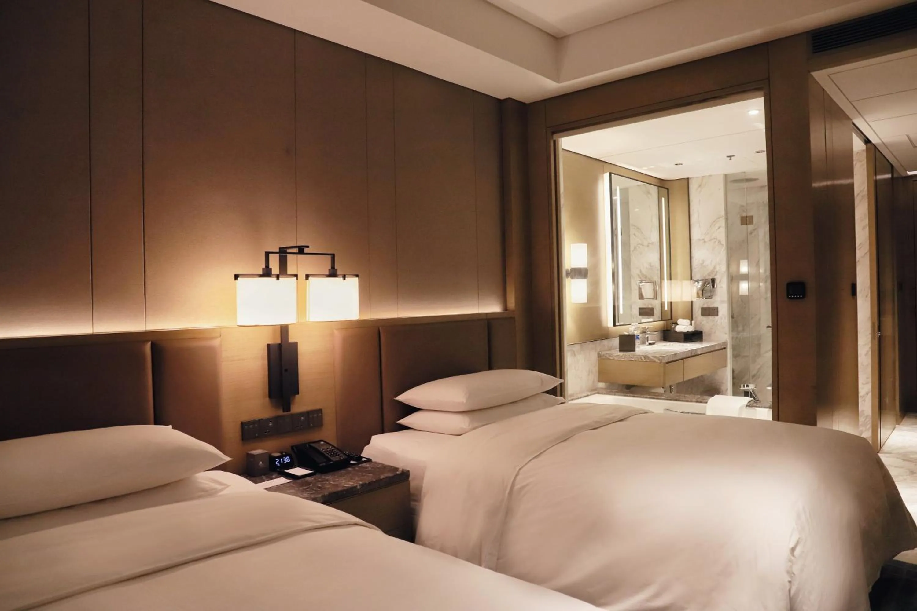 Bed in Baotou Marriott Hotel
