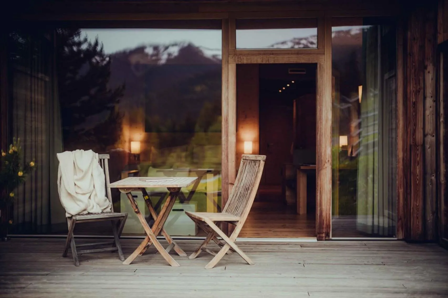 Balcony/Terrace in Holzhotel Forsthofalm