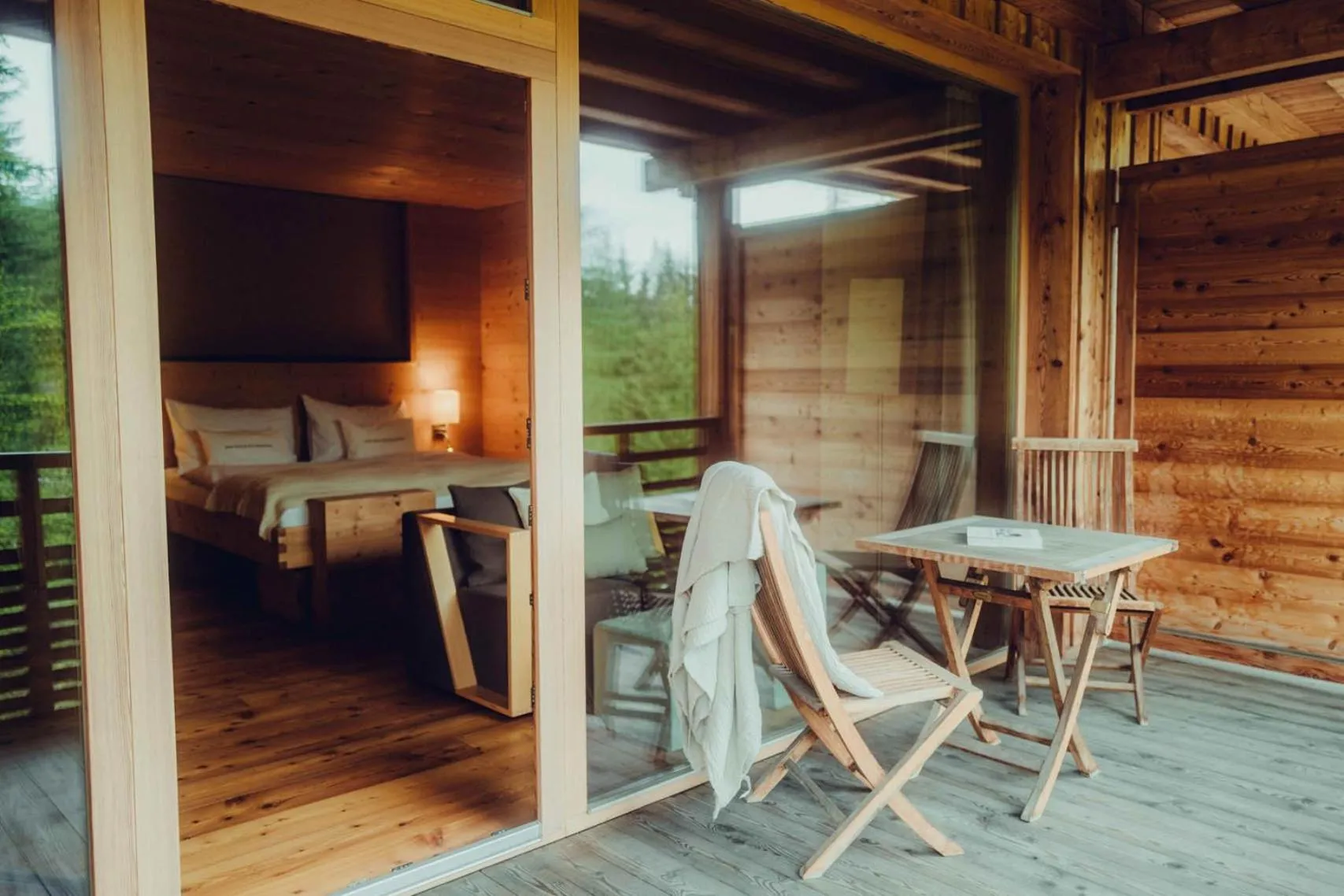 Balcony/Terrace in Holzhotel Forsthofalm