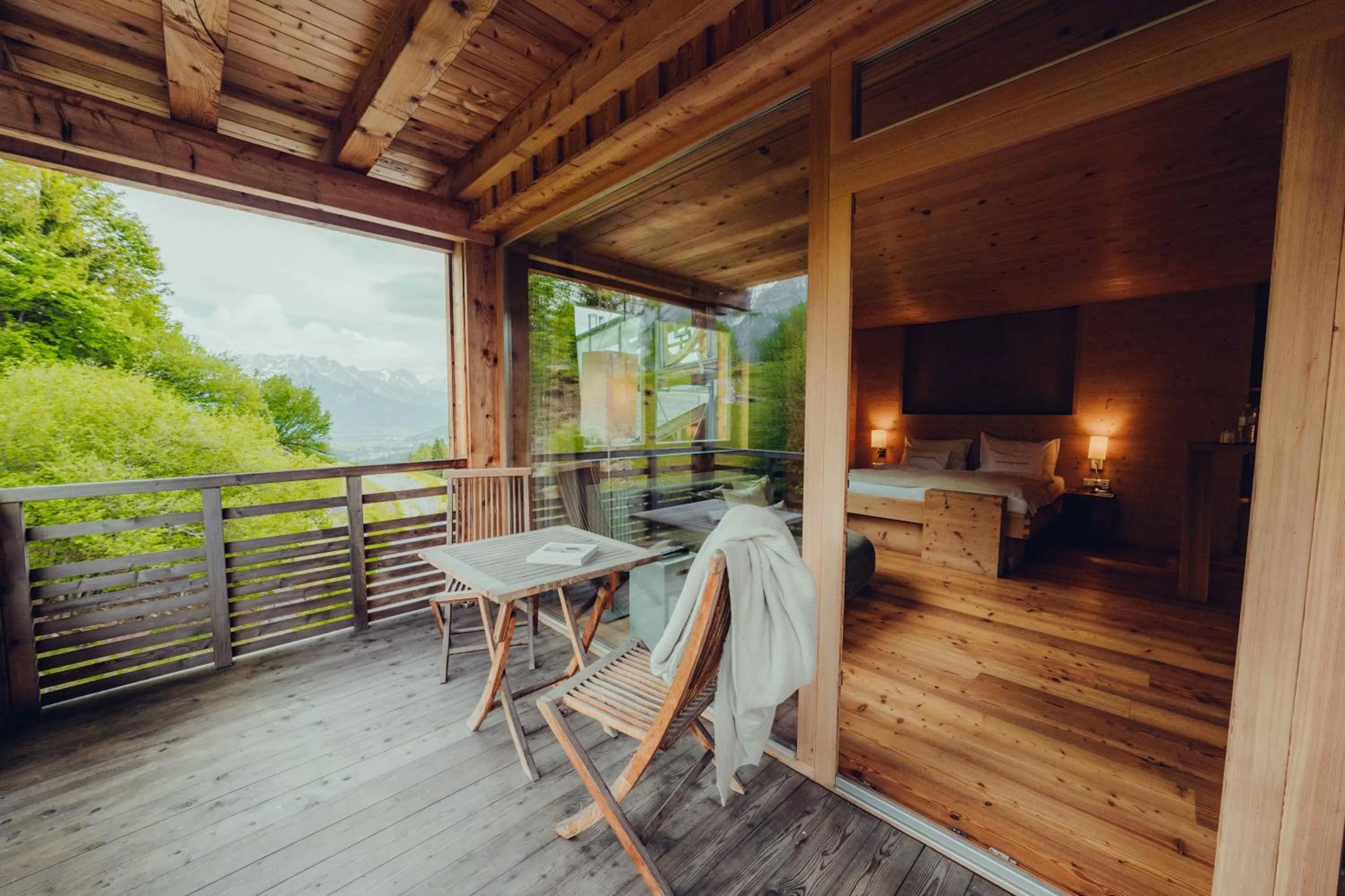 Balcony/Terrace in Holzhotel Forsthofalm