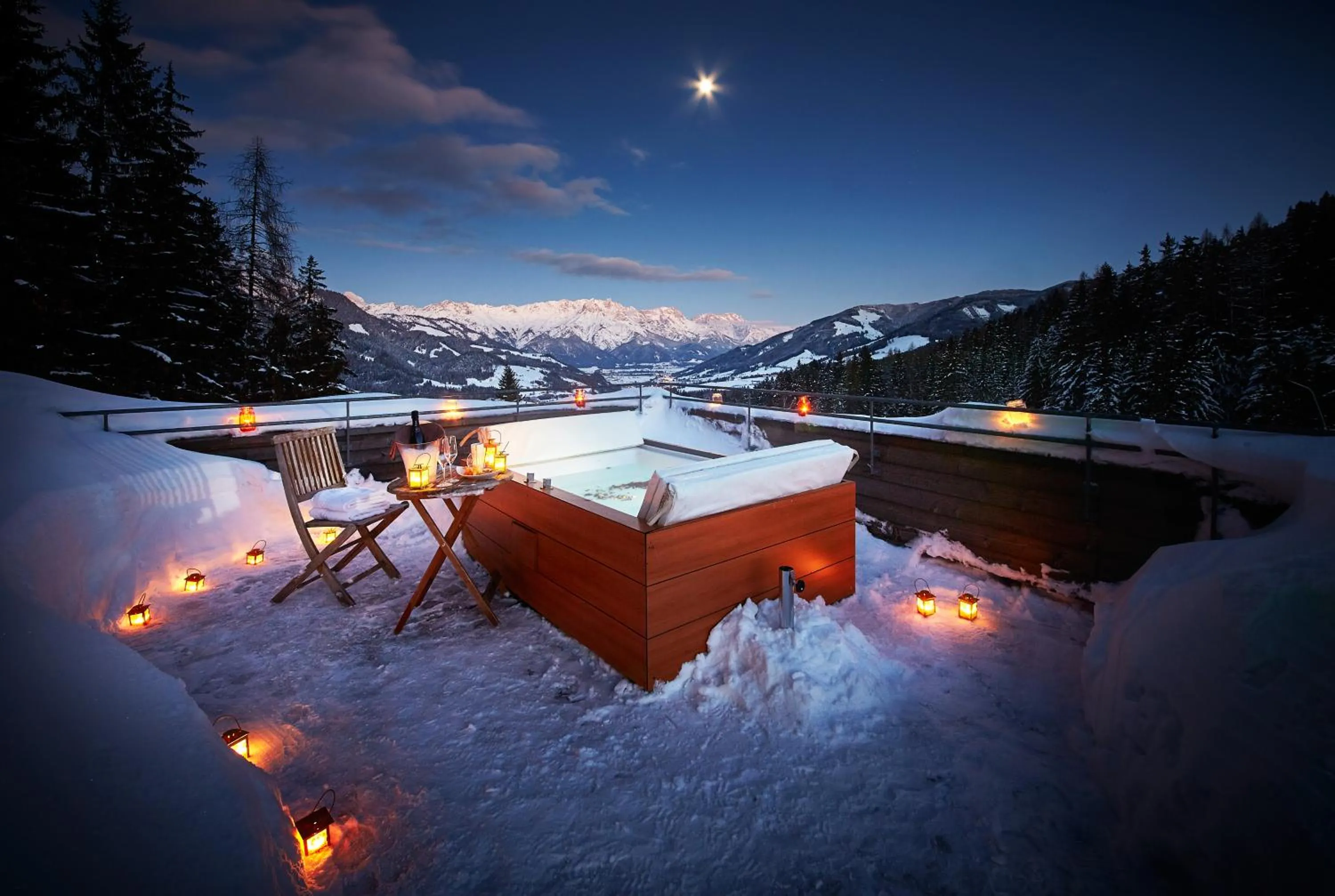 Winter in Holzhotel Forsthofalm
