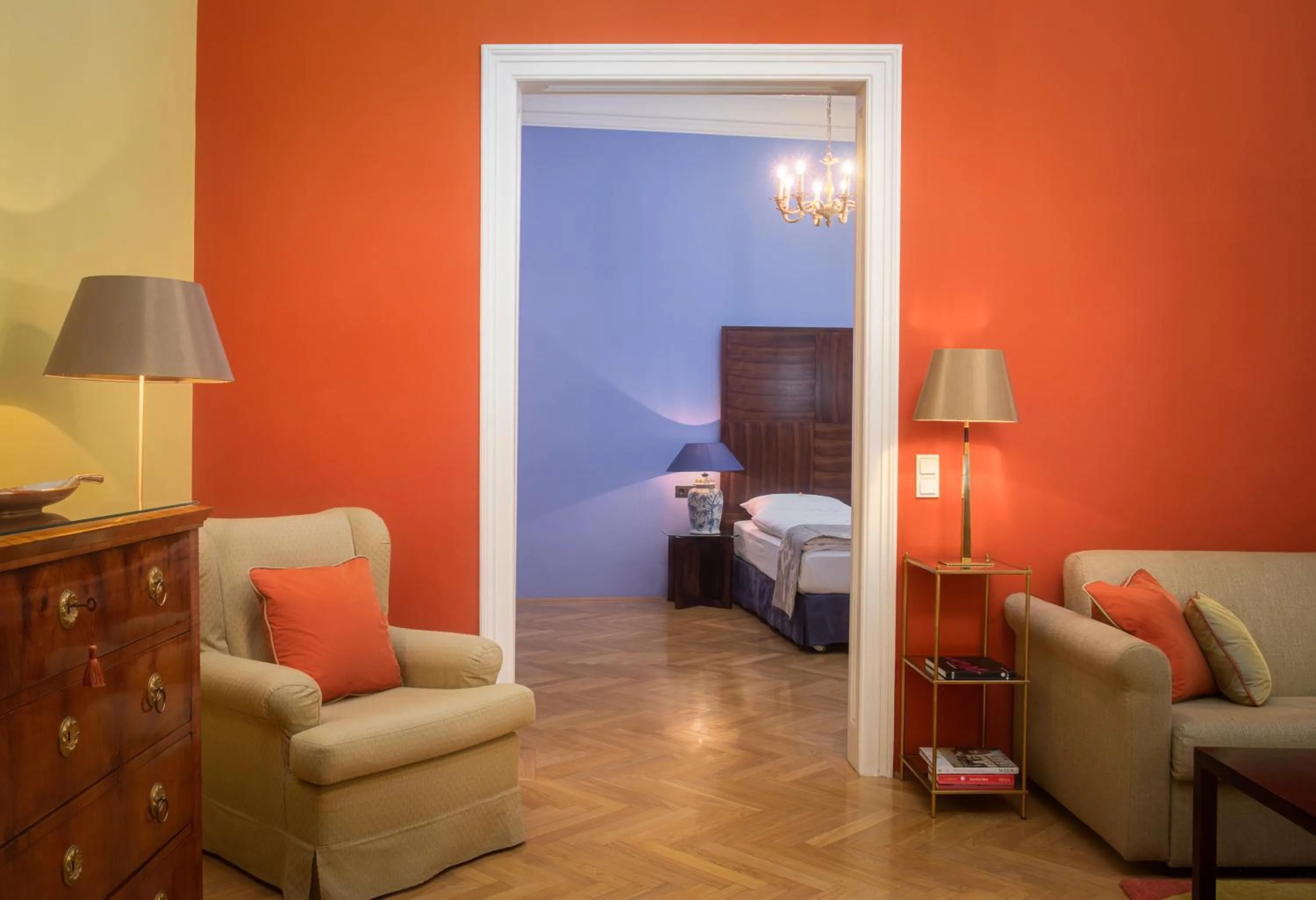 Living room, Bed in Appartement-Hotel an der Riemergasse