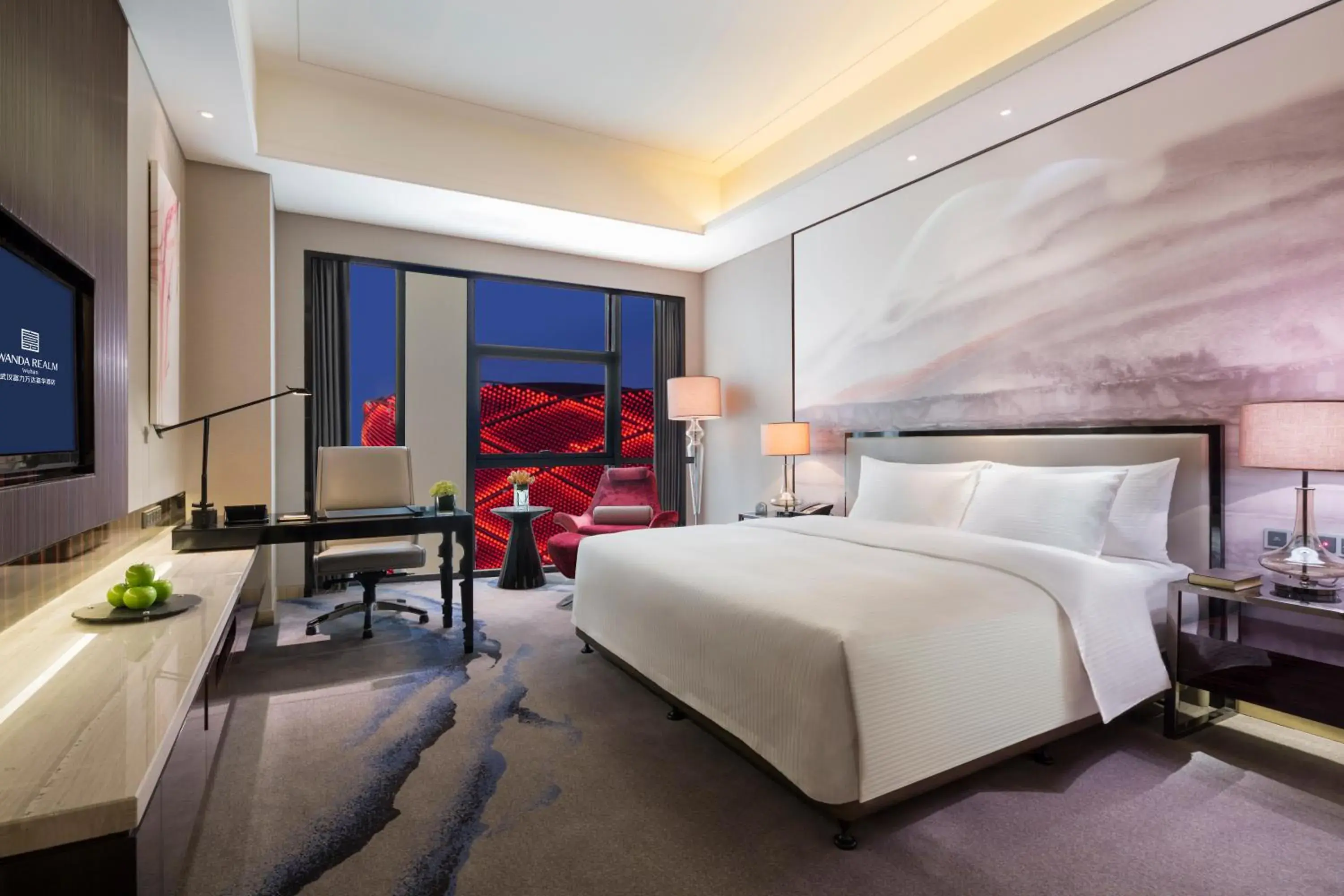 Photo of the whole room, Bed in Wanda Realm Wuhan Photo of the whole room, Bed in Wanda Realm Wuhan