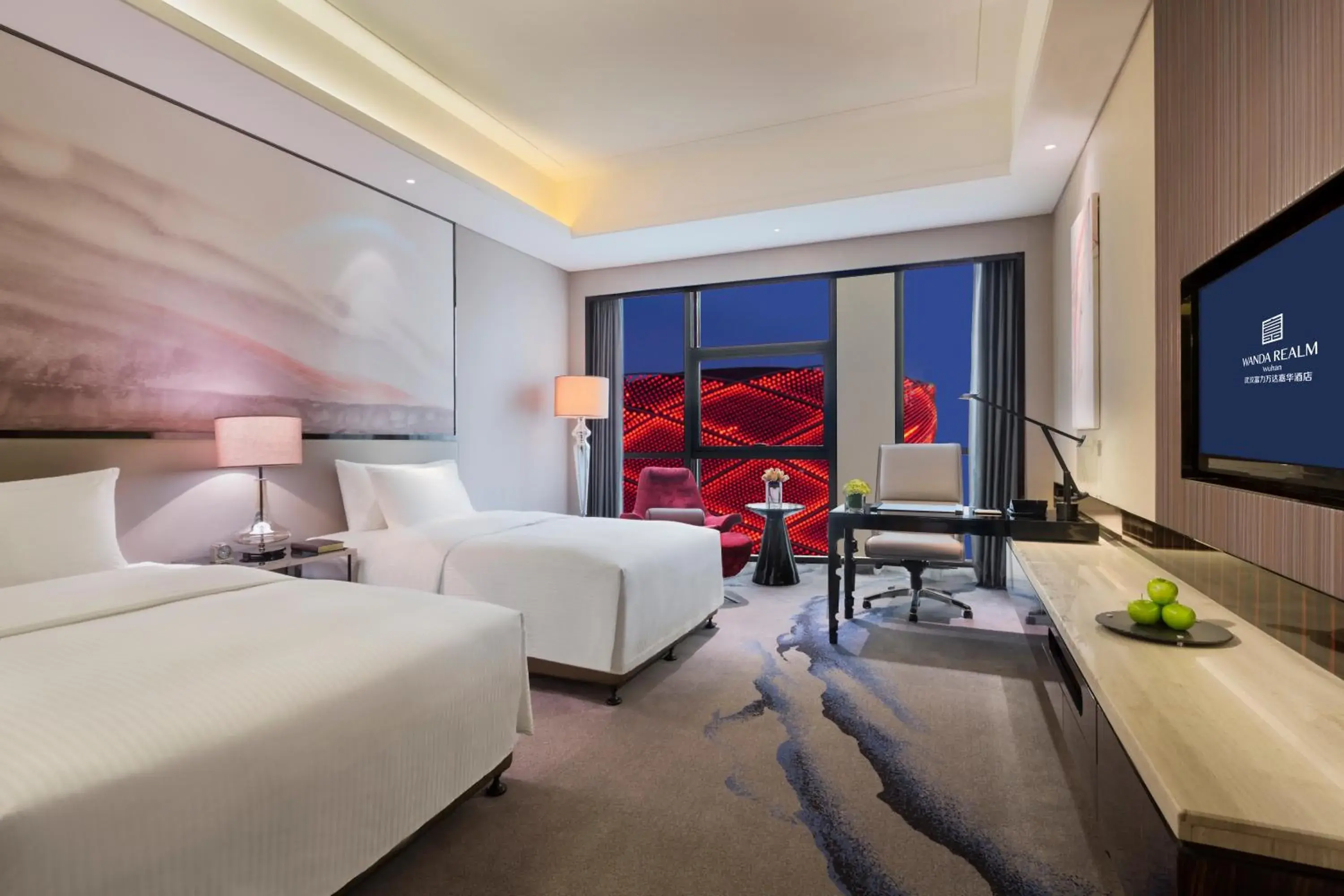 Photo of the whole room, Bed in Wanda Realm Wuhan Photo of the whole room, Bed in Wanda Realm Wuhan