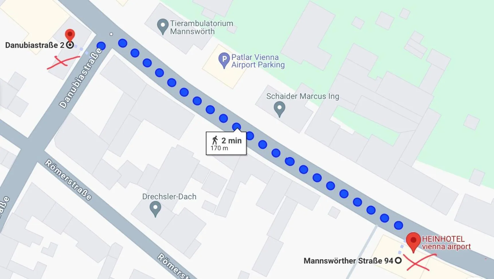 Street view in HEINhotel vienna airport