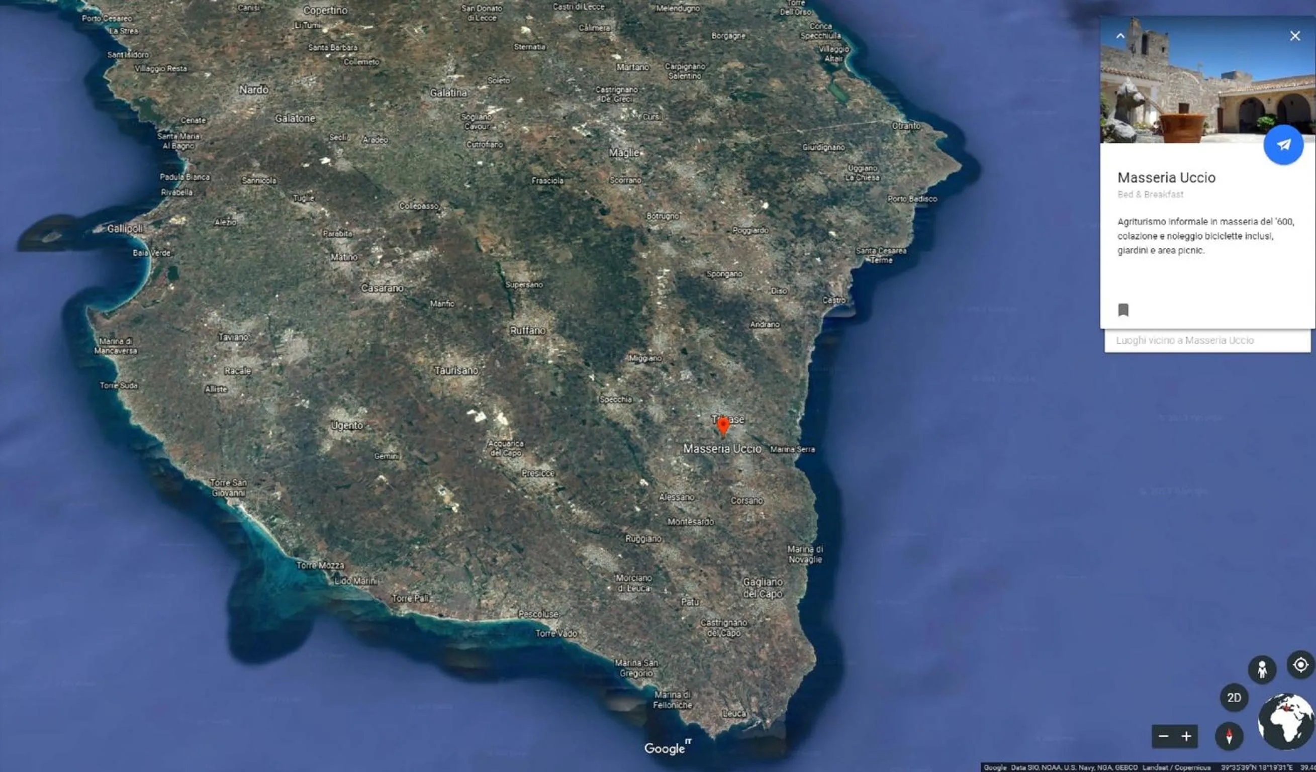 Area and facilities in Masseria Uccio