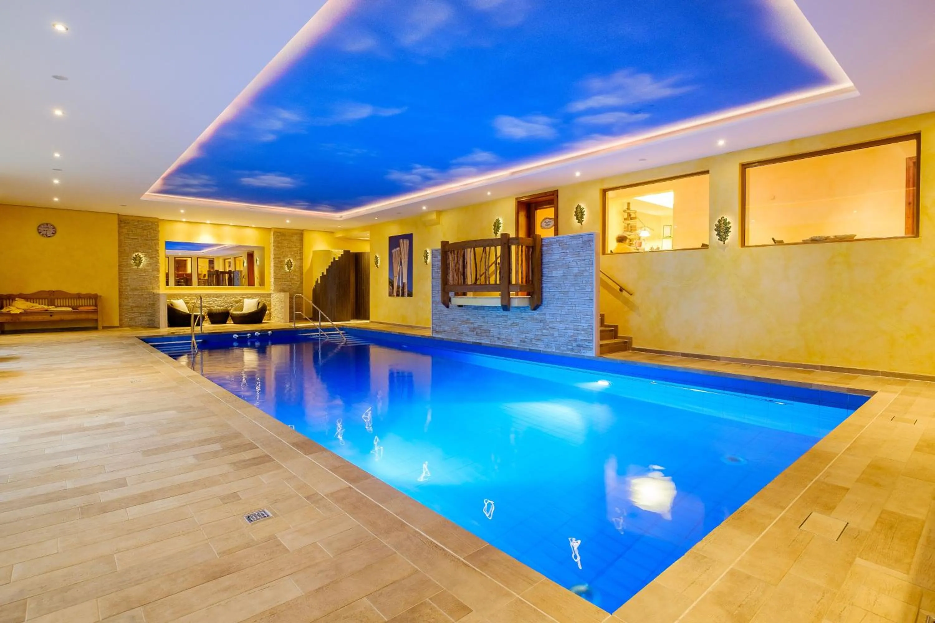 Pool view in Wellnesshotel Tanne