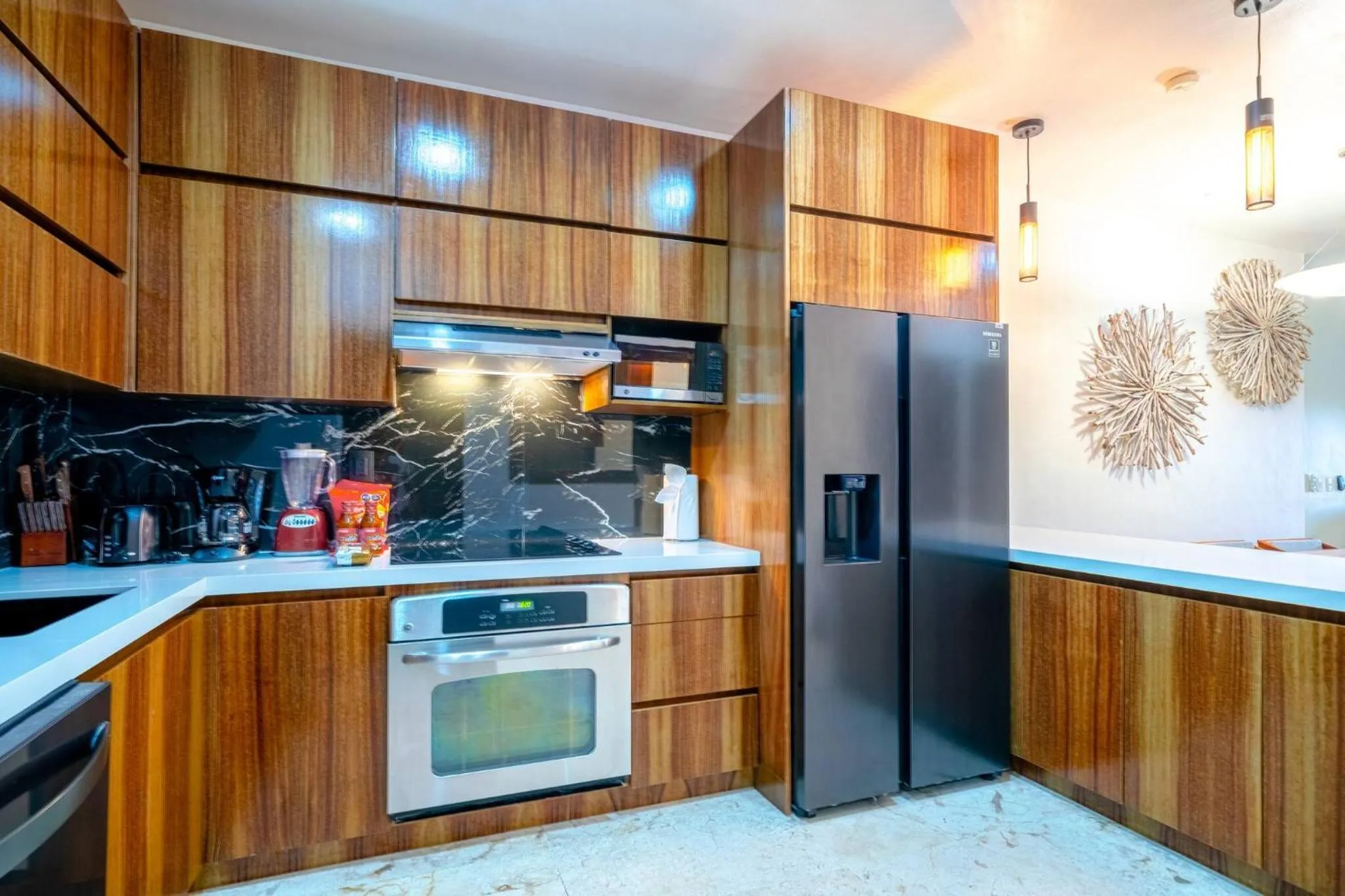 Kitchen or kitchenette in Condo Surf 405 - Luxury Oceanview Beachfront 3 BR with Gym - At El Faro Condos