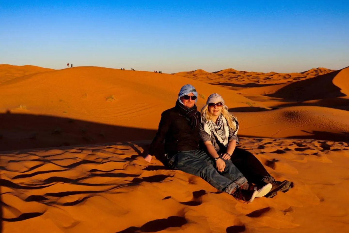 People in Desert Romantic Camp