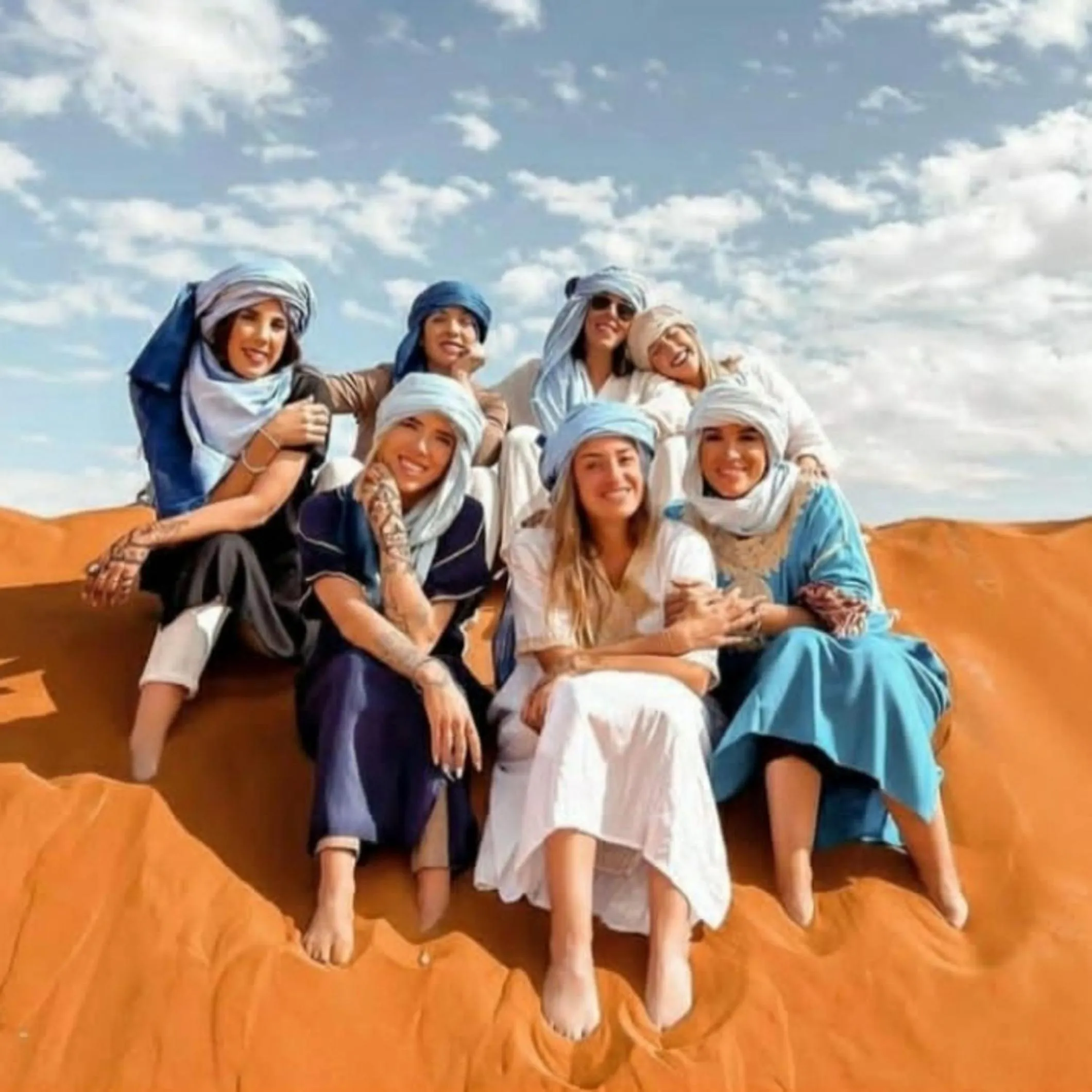 People in Desert Romantic Camp