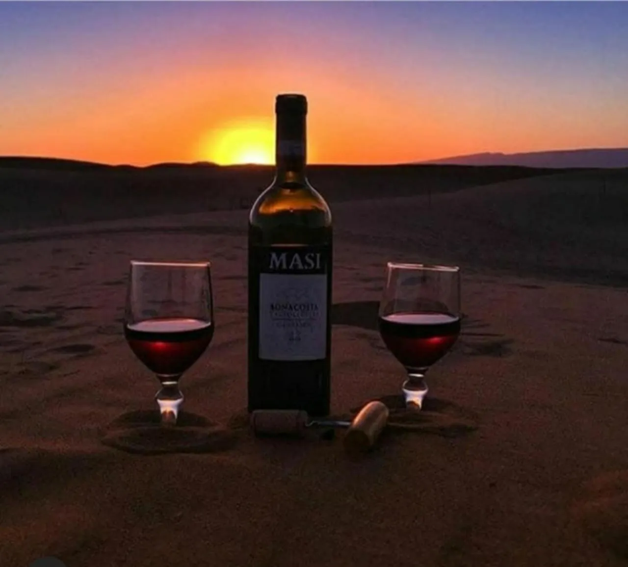 Drinks in Desert Romantic Camp