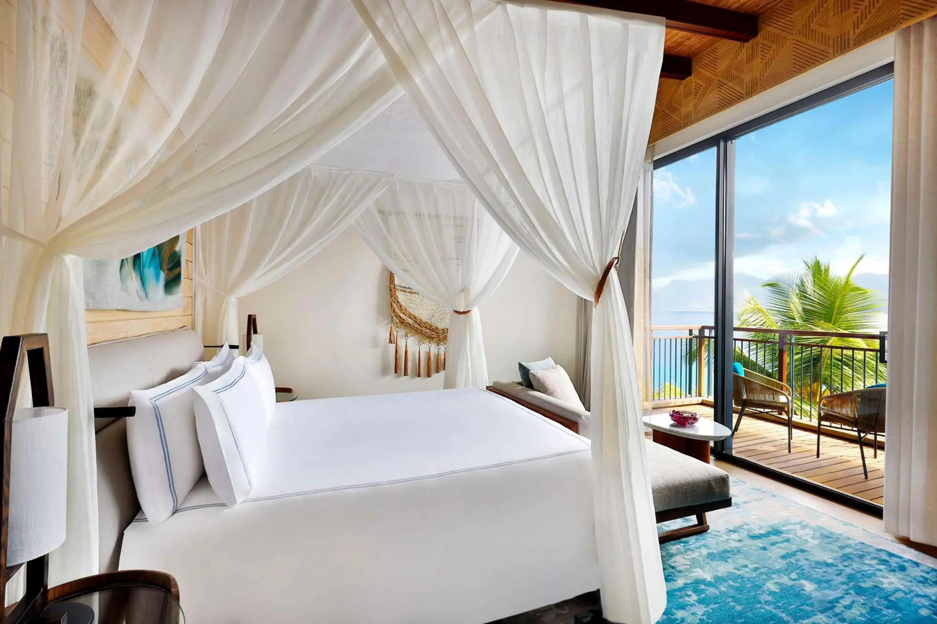 Bed in Mango House Seychelles, LXR Hotels & Resorts Bed in Mango House Seychelles, LXR Hotels & Resorts