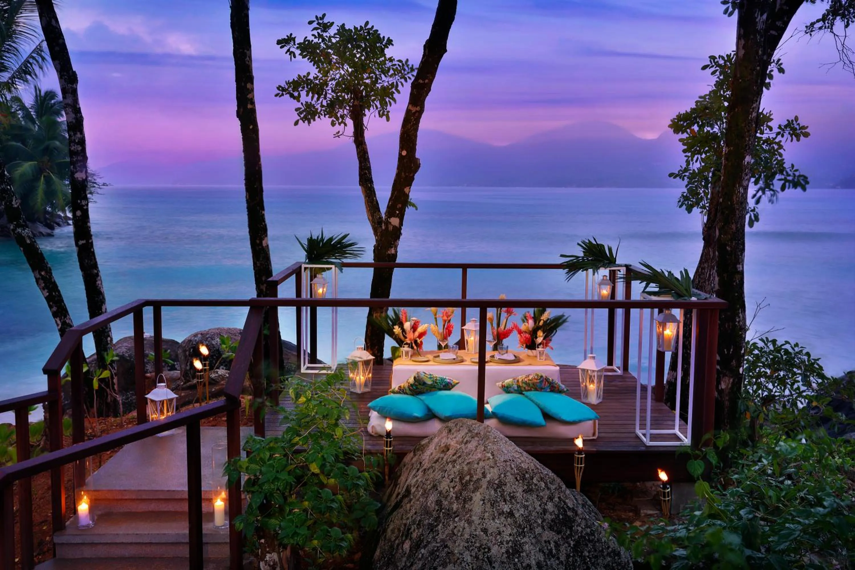 View (from property/room), Bed in Mango House Seychelles, LXR Hotels & Resorts