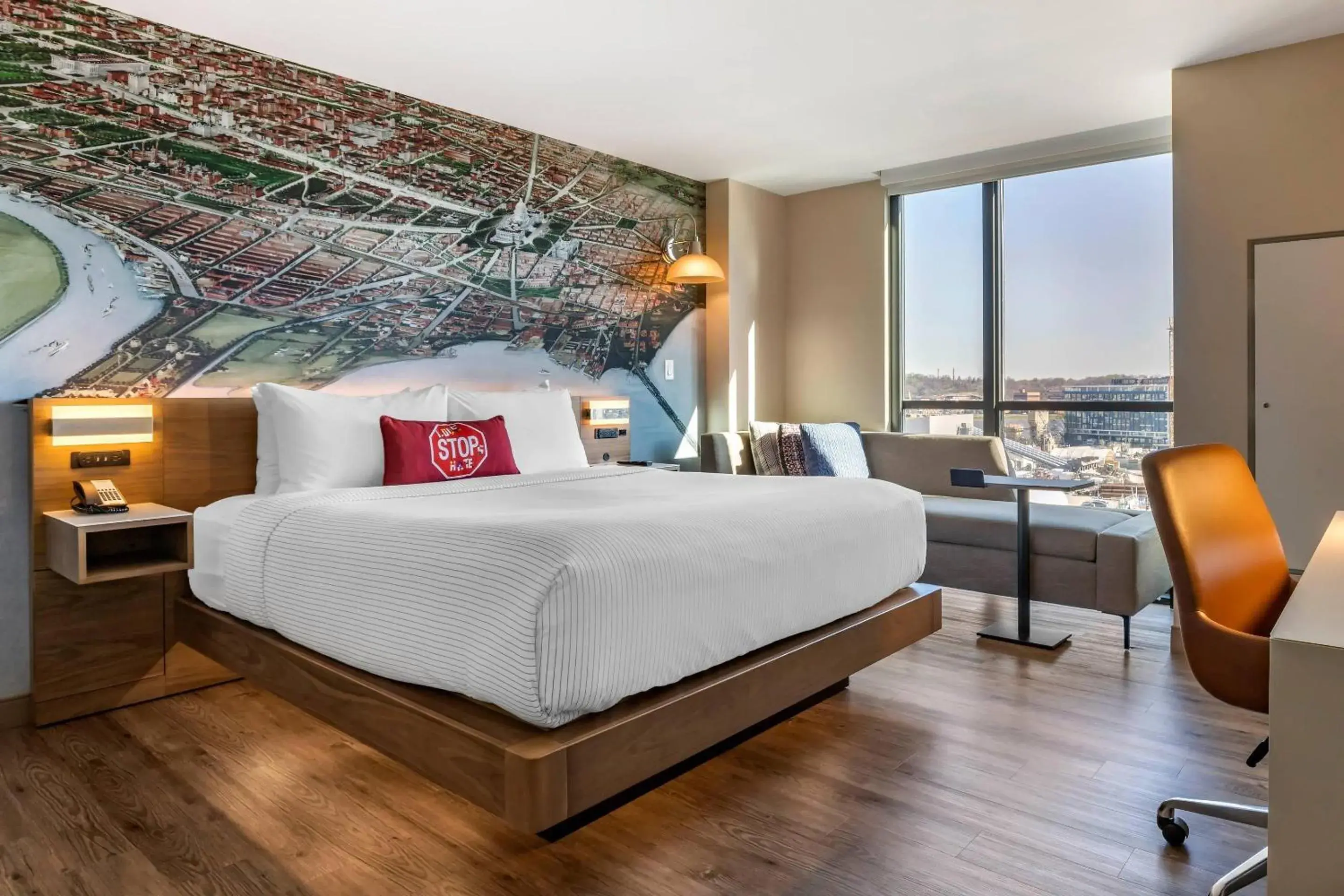 Bedroom, Bed in Cambria Hotel Washington DC Navy Yard Riverfront Bedroom, Bed in Cambria Hotel Washington DC Navy Yard Riverfront