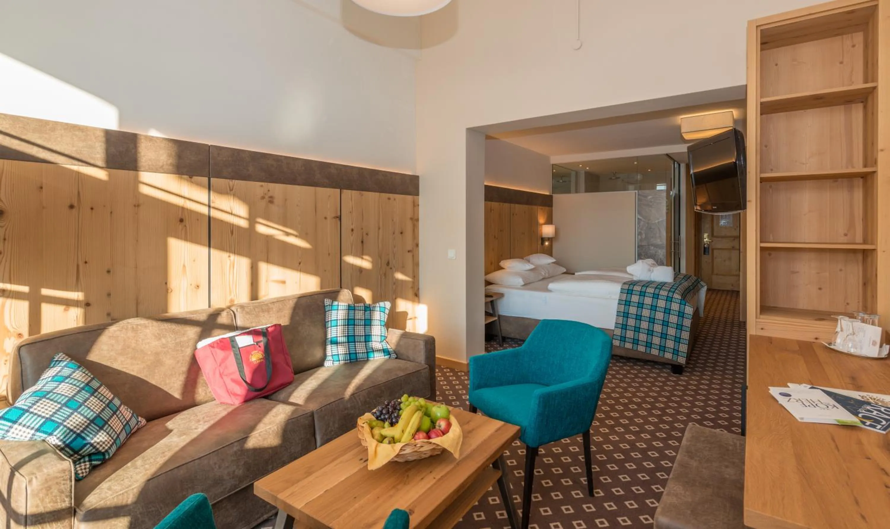 Seating area, Bed in Hotel & Spa Sonne 4 Sterne Superior