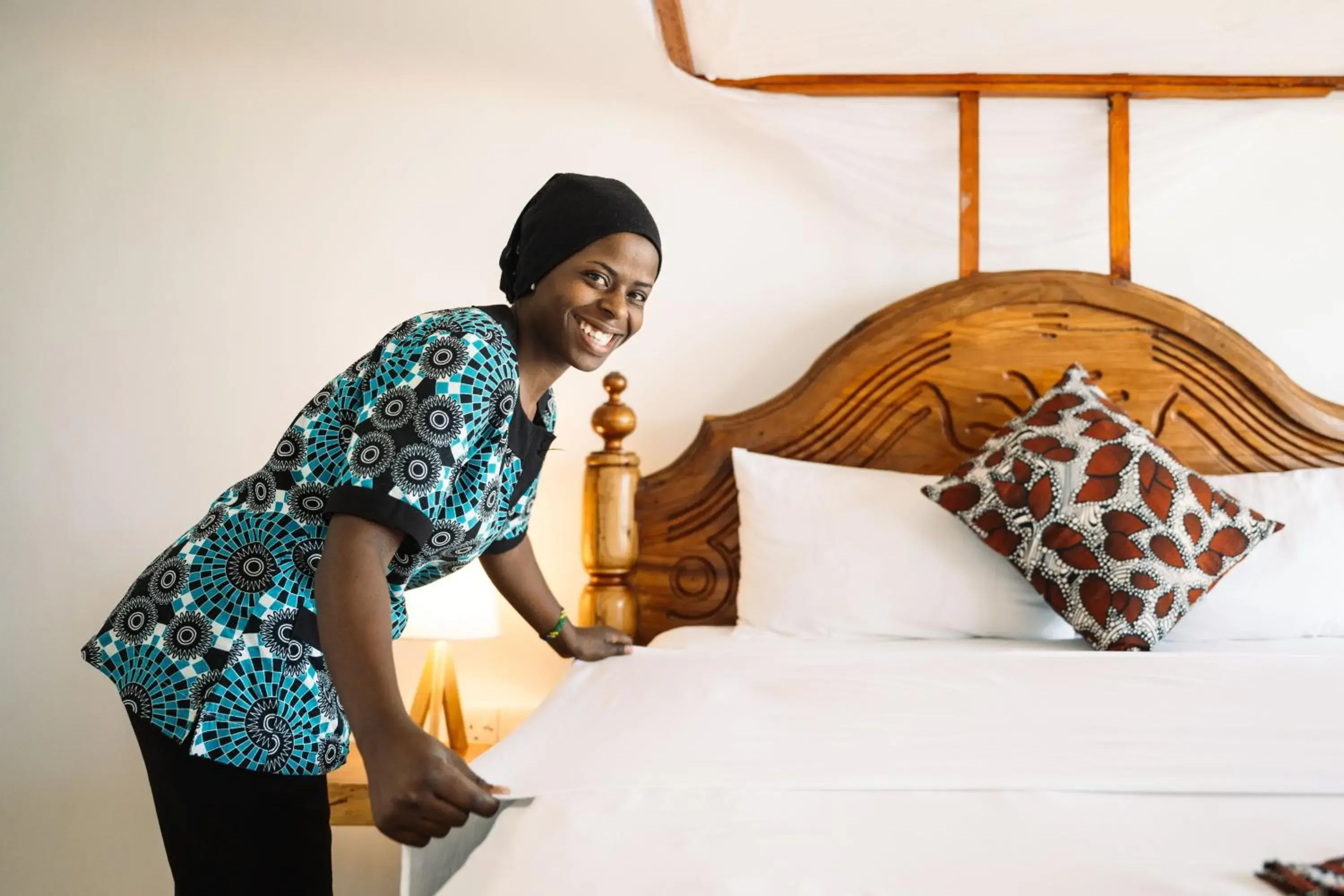 room service, Bed in Zenobia Beach Resort room service, Bed in Zenobia Beach Resort