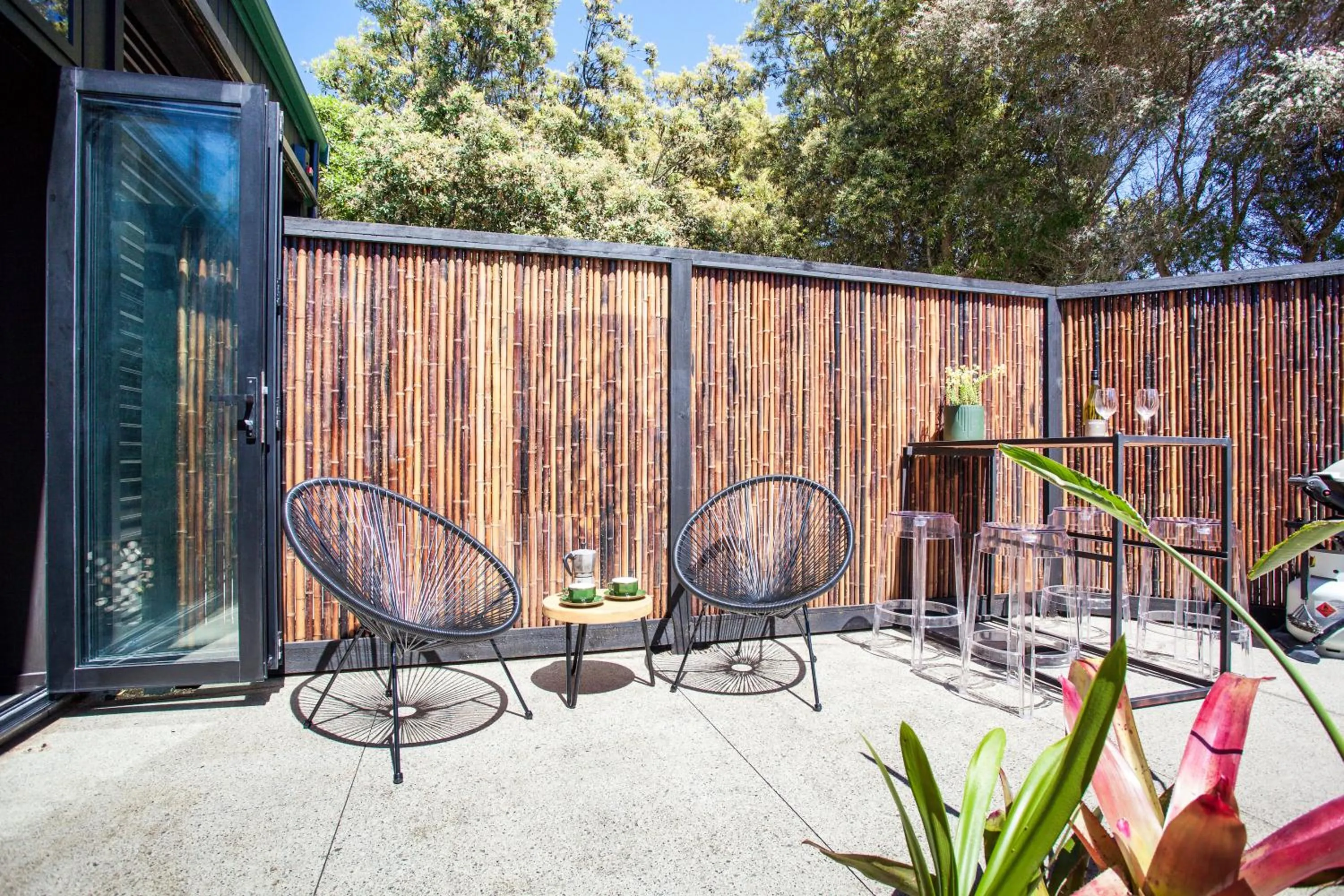 Patio in The Barn, designers dream beach hideaway