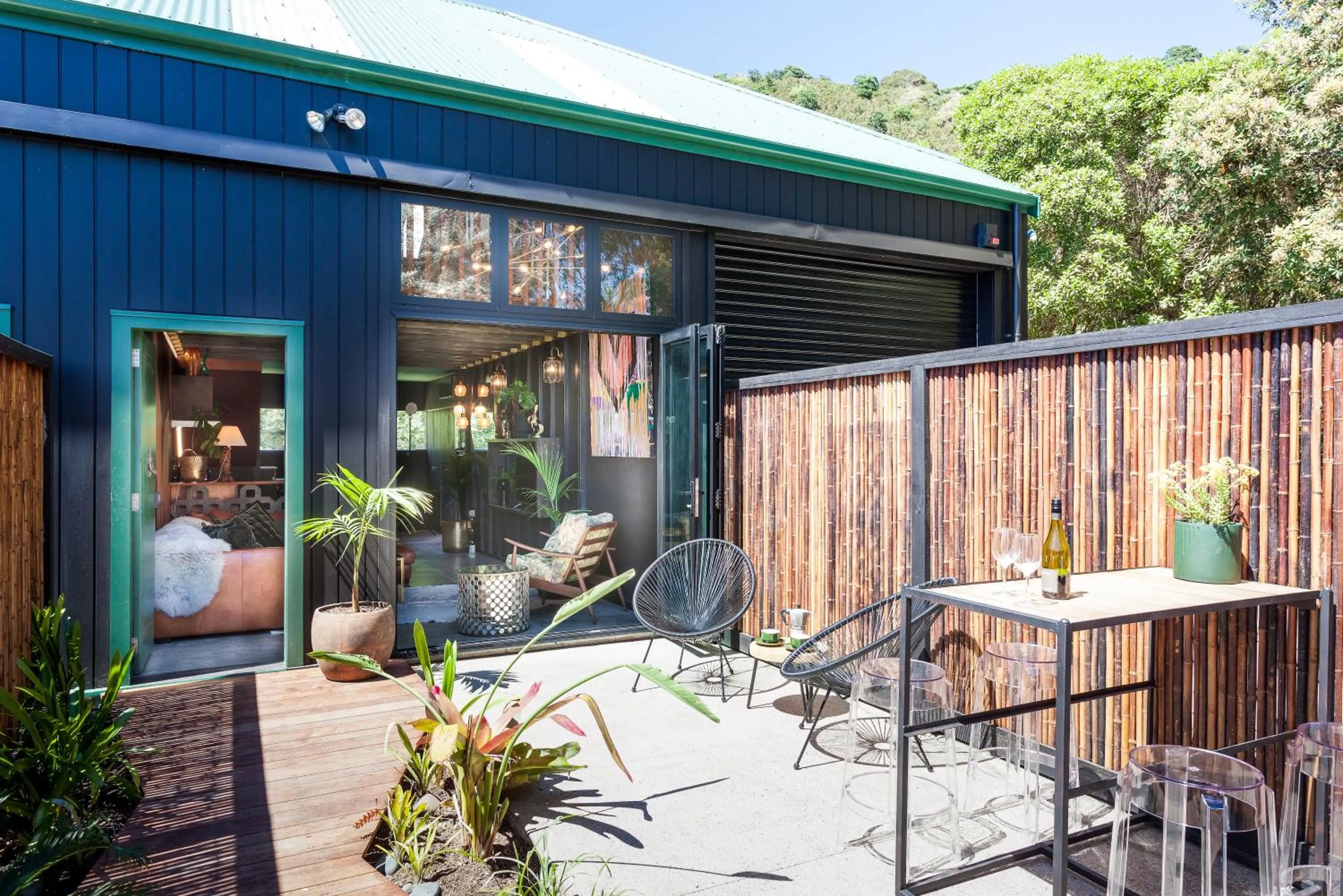 Patio in The Barn, designers dream beach hideaway