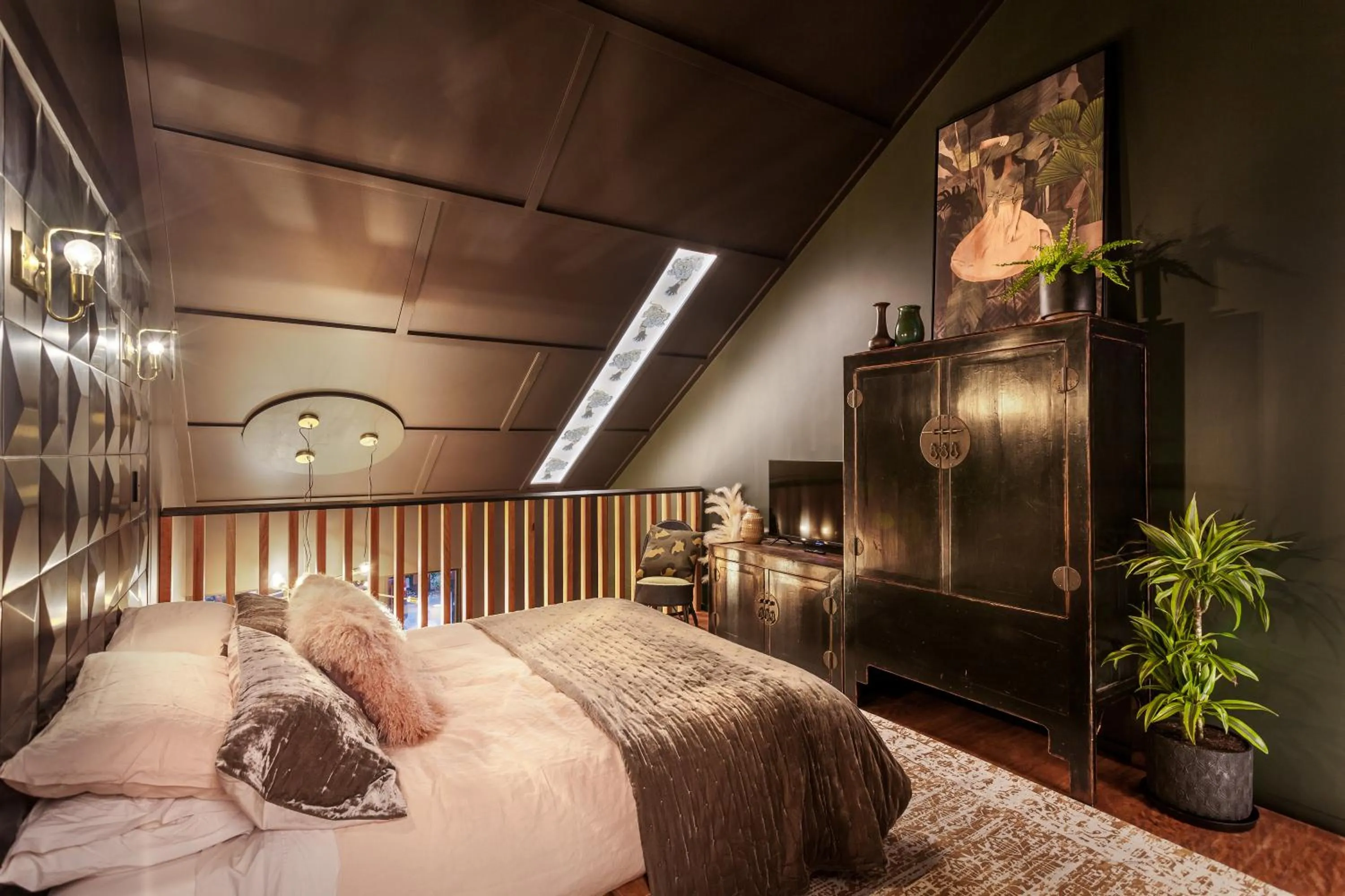Bed in The Barn, designers dream beach hideaway