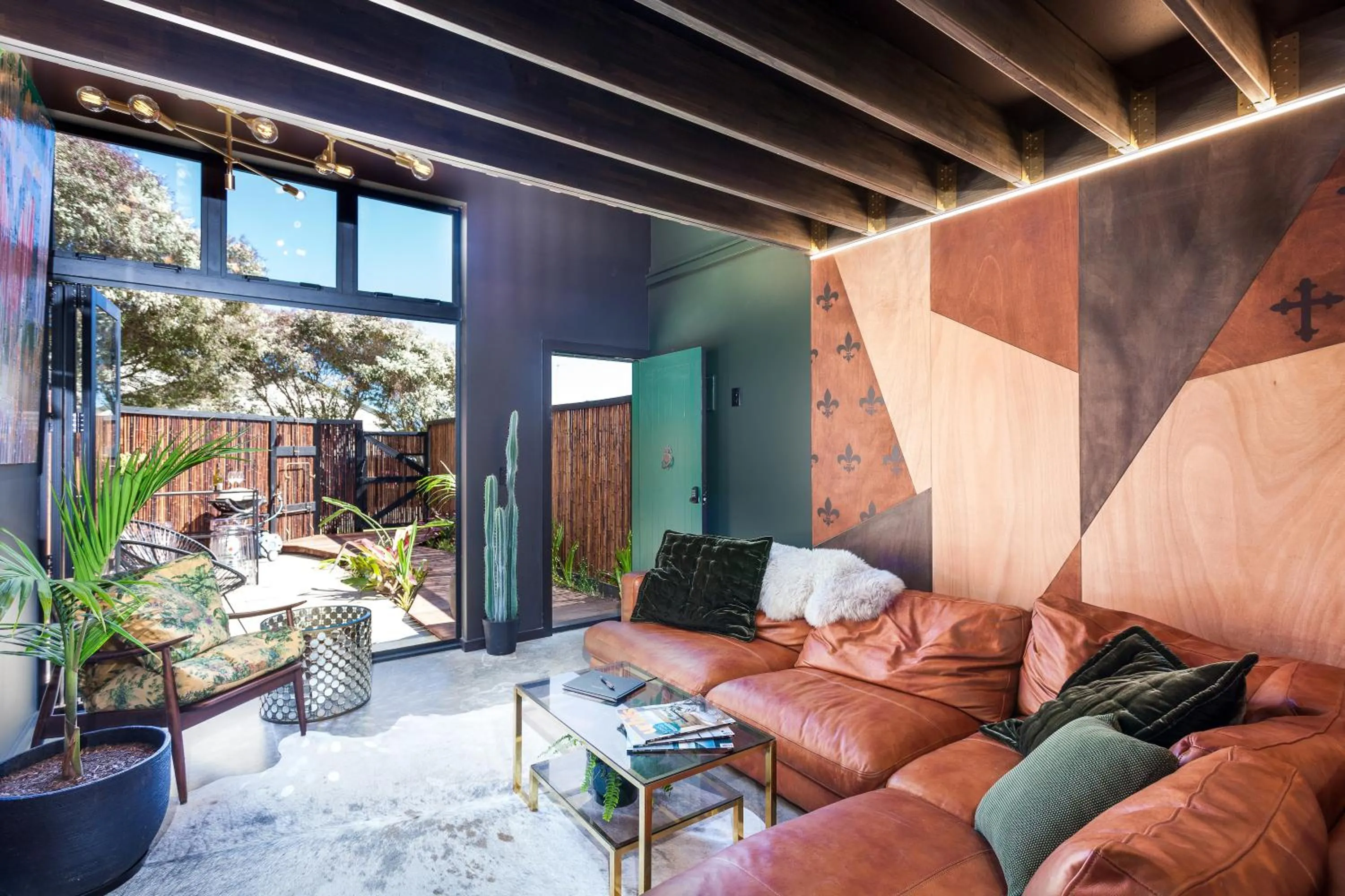 Patio in The Barn, designers dream beach hideaway