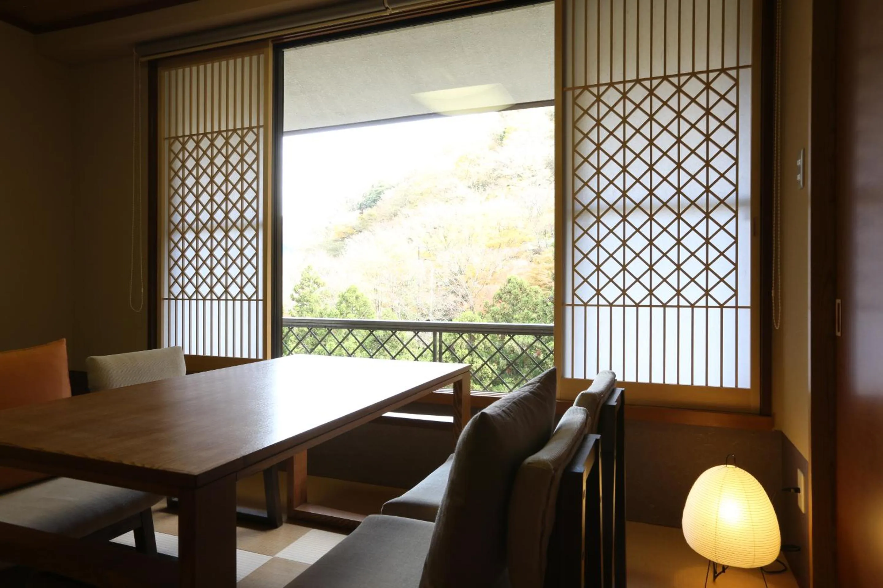 Seating area in Hakone Nanase formerly known as Manatei Hakone
