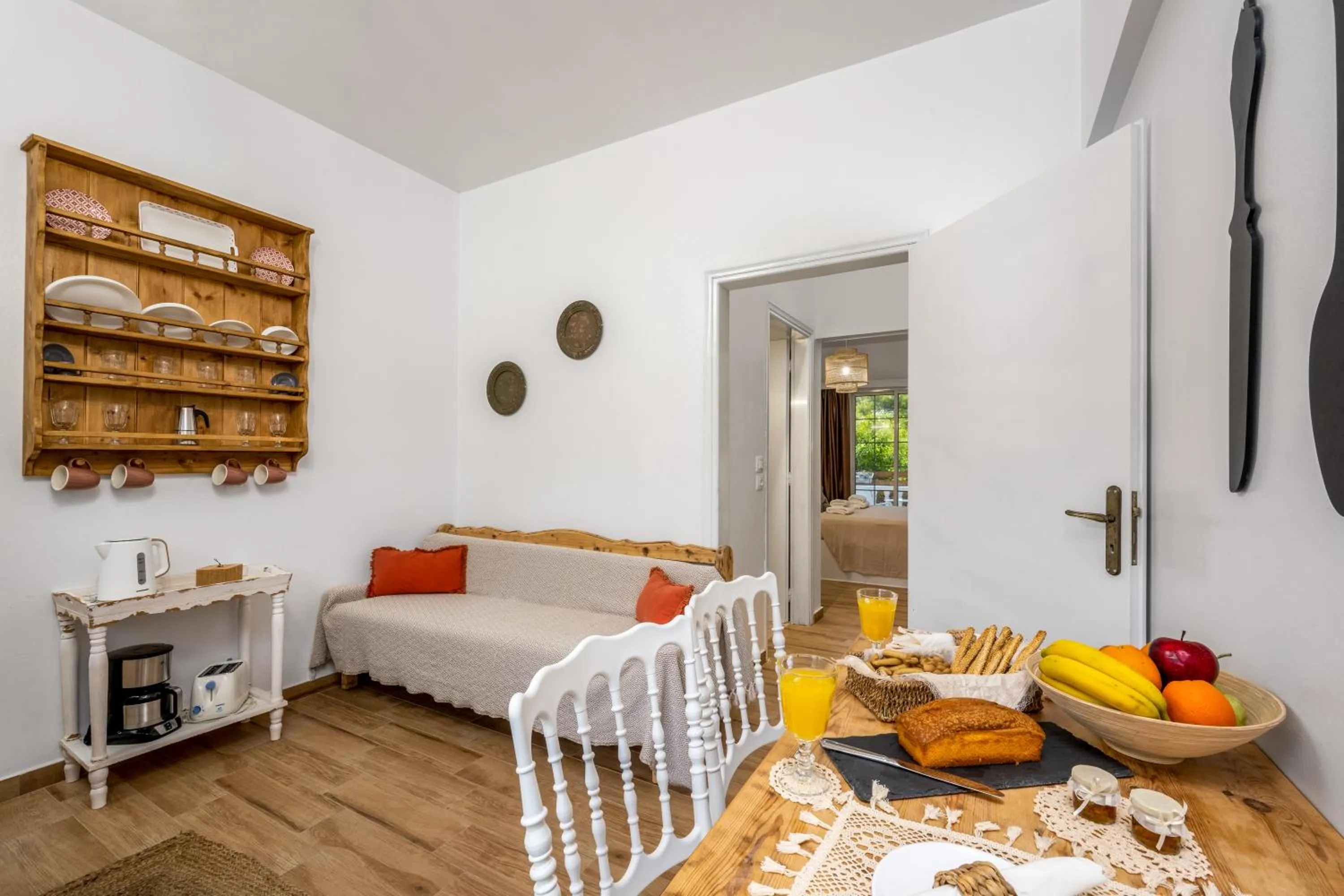 Kitchen or kitchenette, Bed in Afroditi Superior Apartments