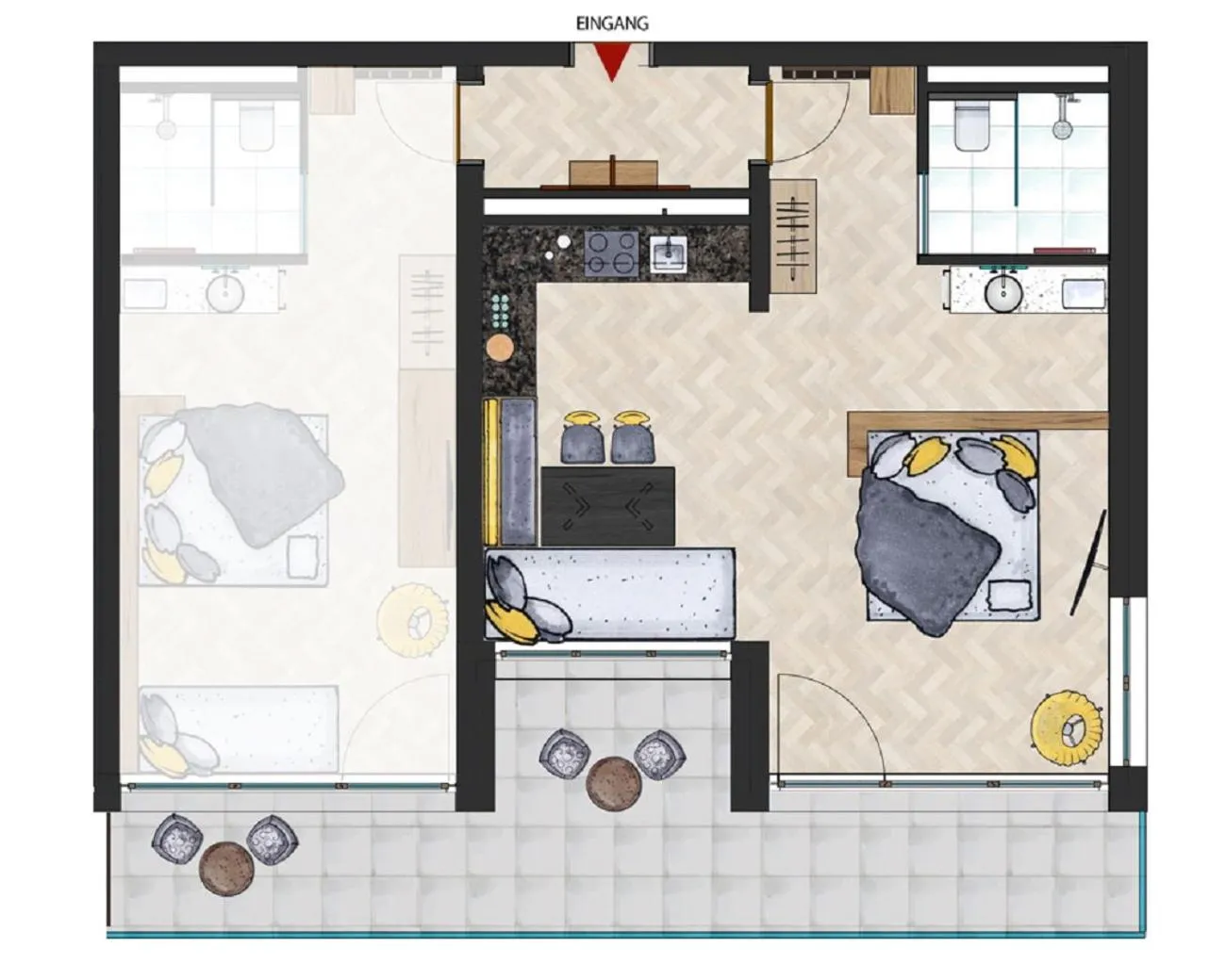 Floor plan, Bed in Bergparadies - inklusive Eintritt in die Alpentherme
