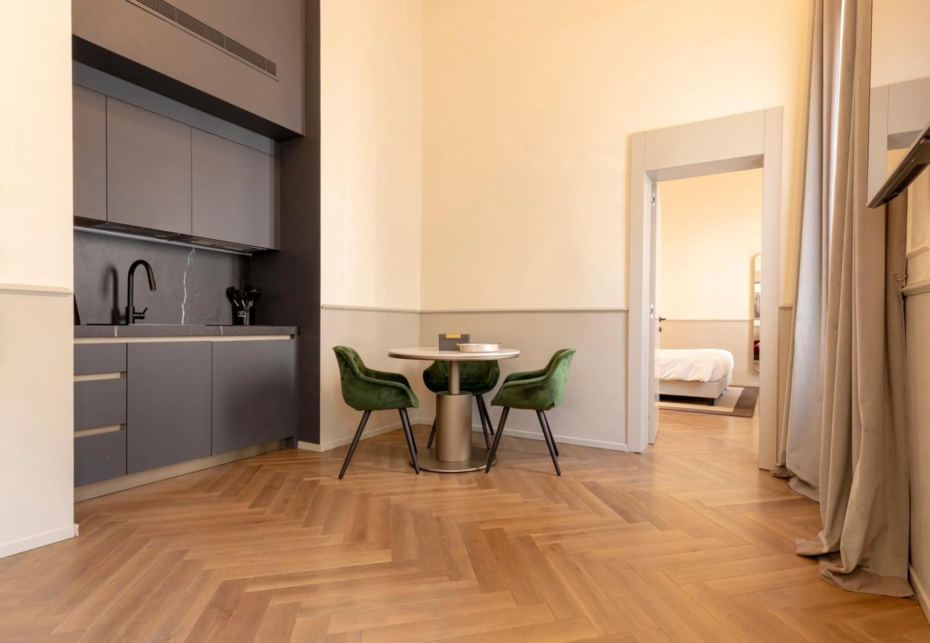 Kitchen or kitchenette, Bed in Luxury Apartments Palazzo Nani